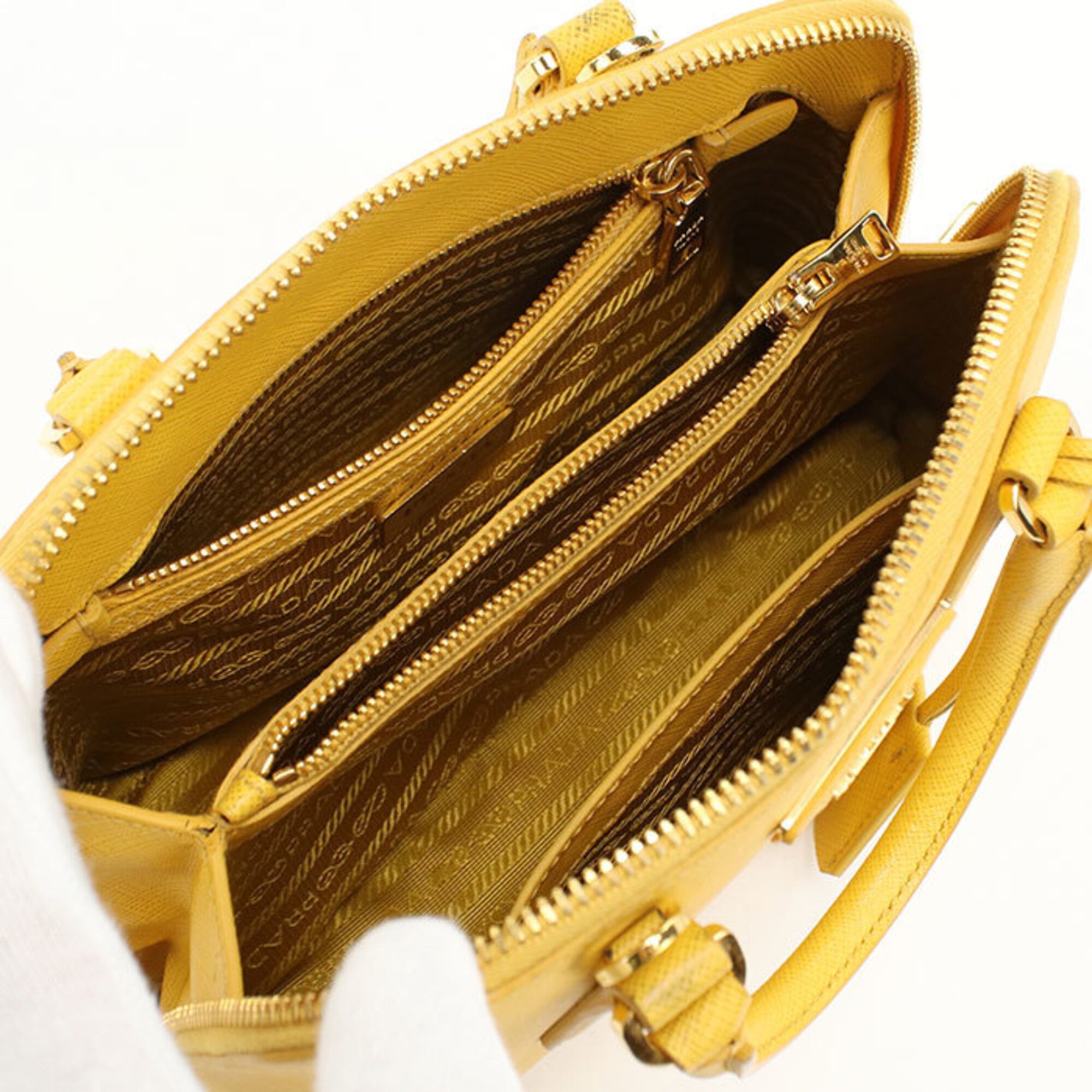 Prada Yellow Leather Handbag (Pre-Owned)