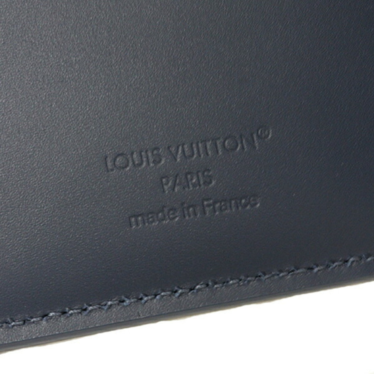 Louis Vuitton Monogram Shadow Blue Navy Monogram Shadow Leather Wallet (Bi-Fold) (Pre-Owned)