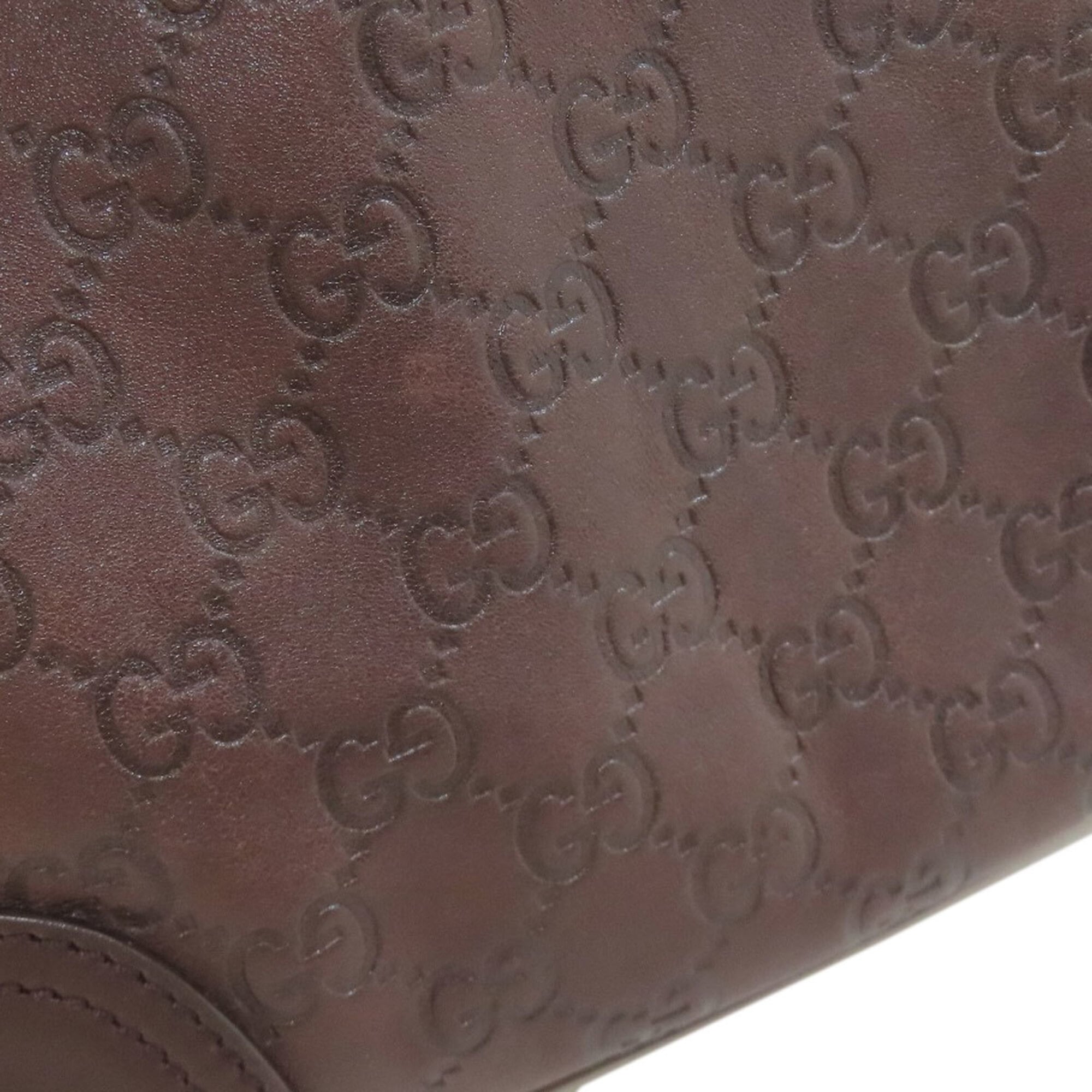 Gucci Dark Brown Leather Tote Bag (Pre-Owned)