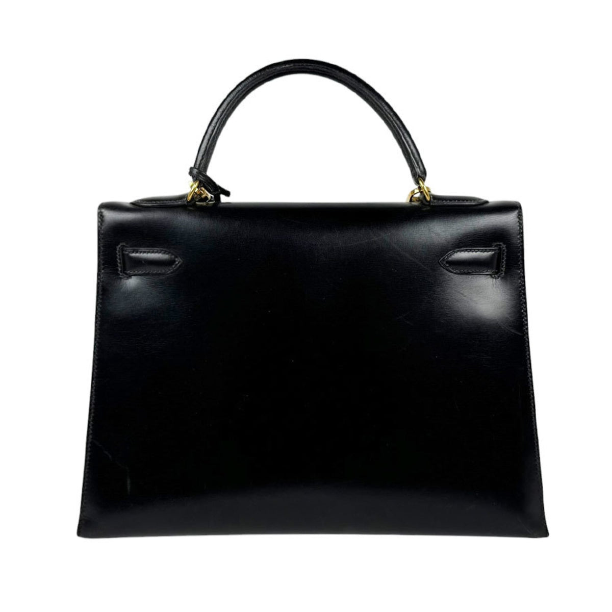 Hermes Black Box Calf Leather Handbag Shoulder Bag (Pre-Owned)