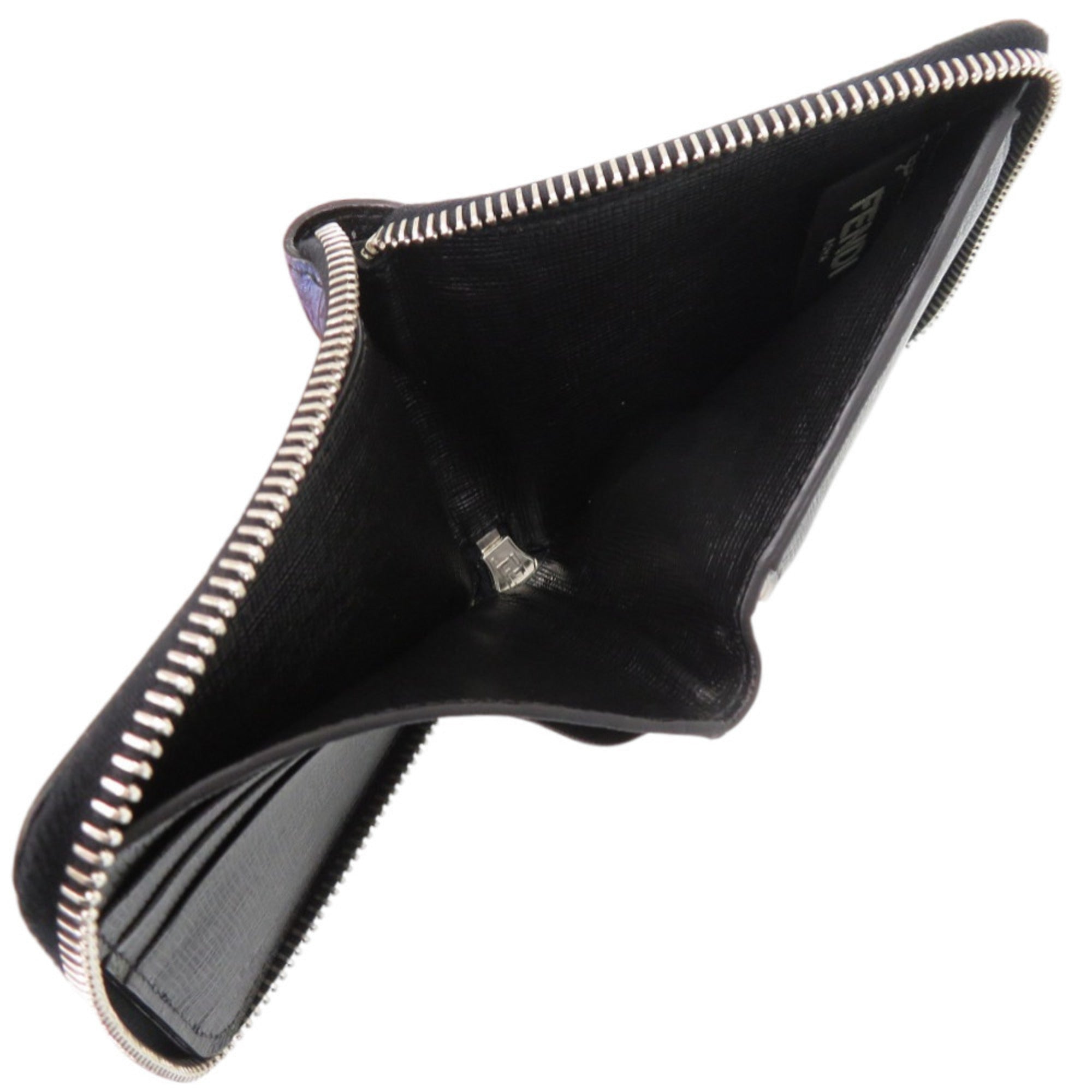 Fendi Black Blue Leather Wallet (Bi-Fold) (Pre-Owned)