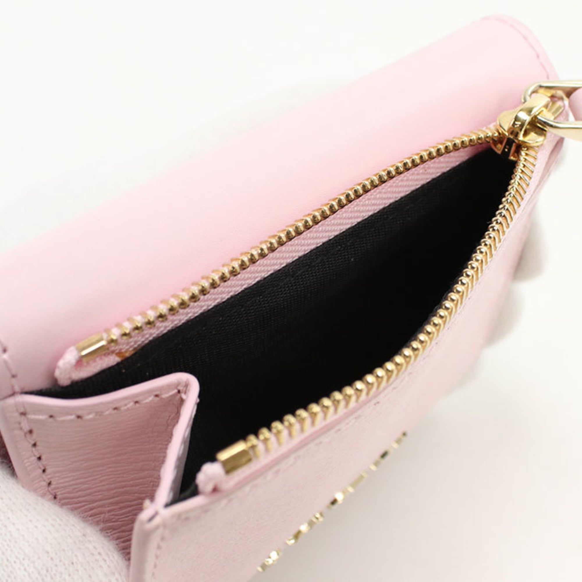 Bvlgari Pink Leather Wallet (Tri-Fold) (Pre-Owned)