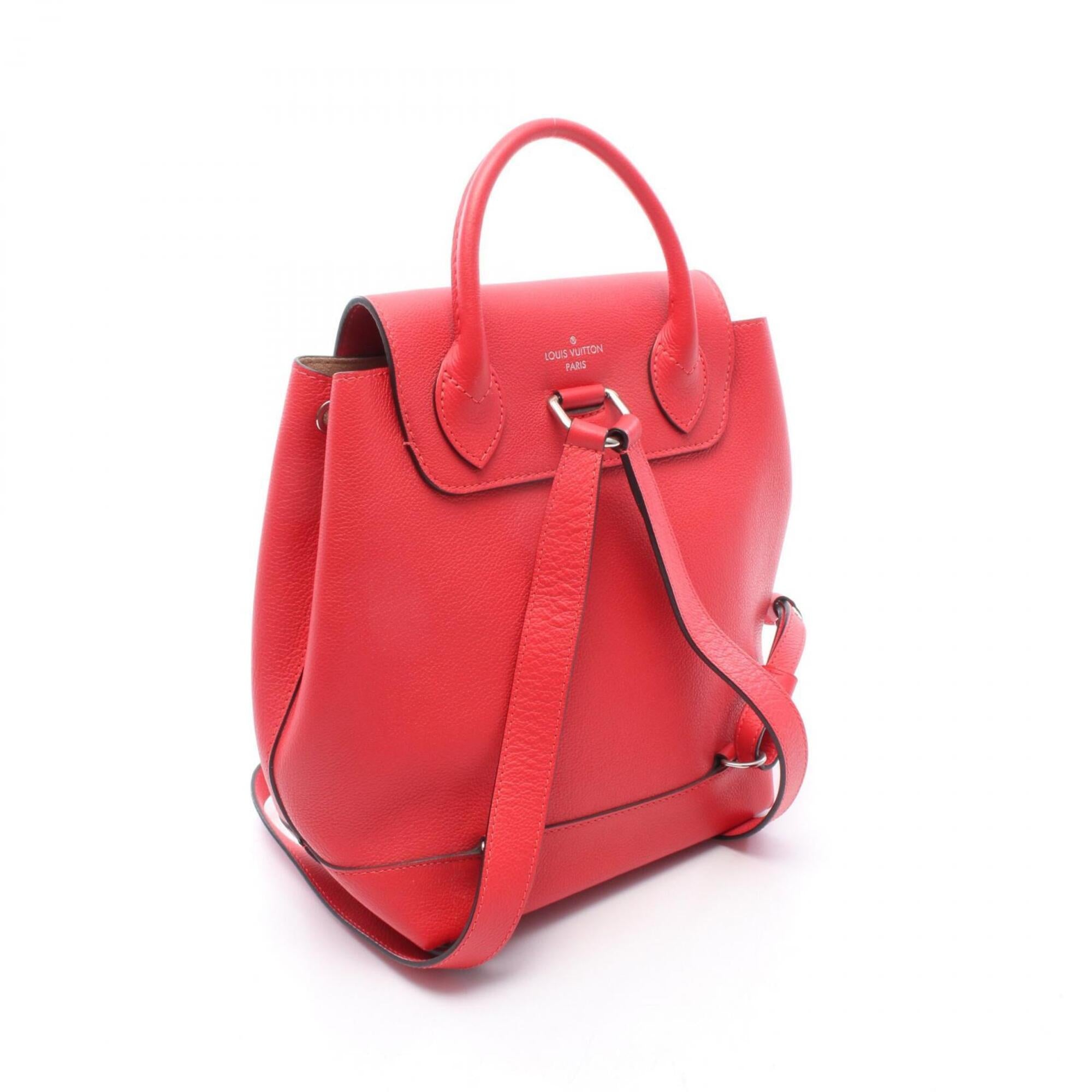Louis Vuitton Red Color Ruby Leather Backpack Handbag (Pre-Owned)