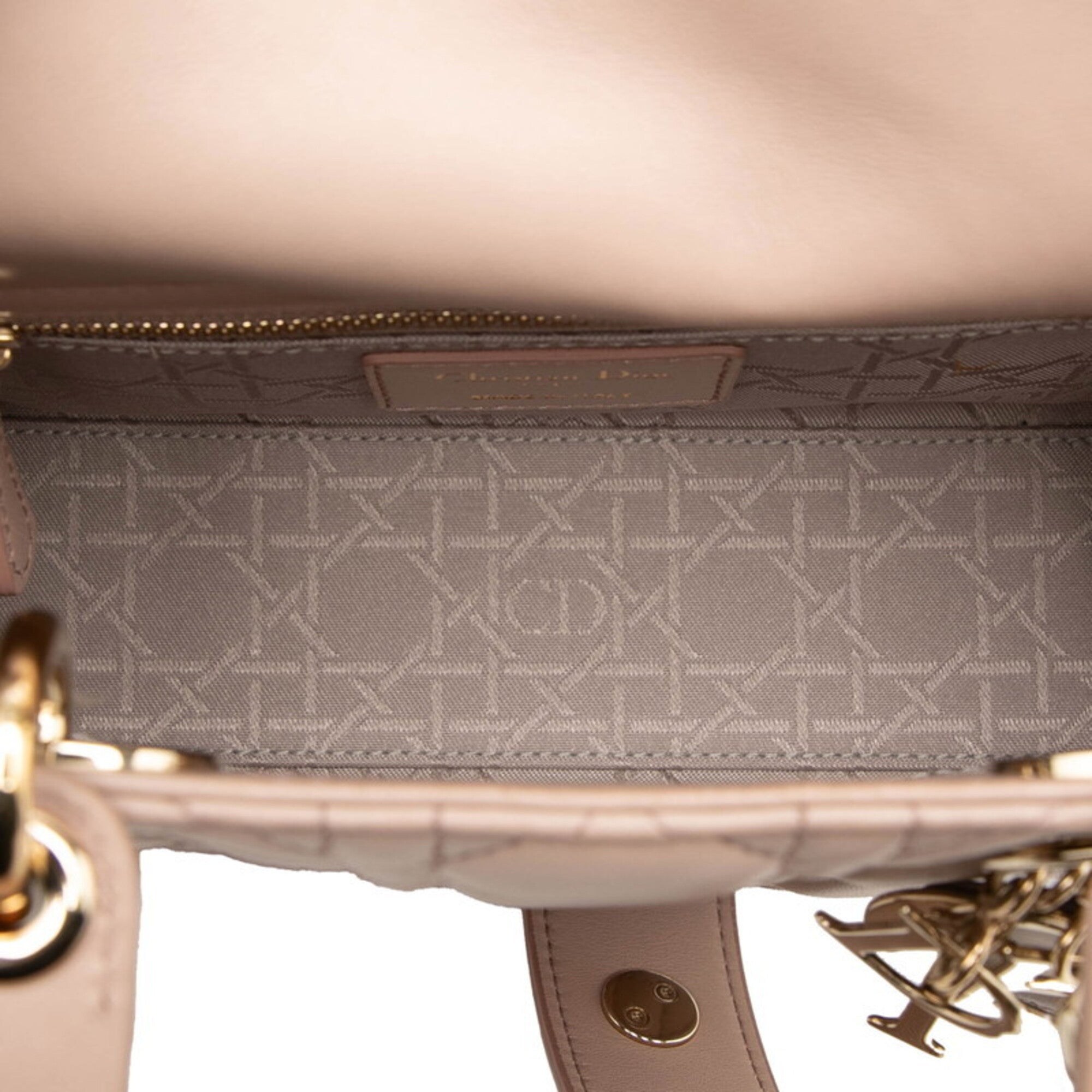 Christian Dior Beige Leather Handbag Shoulder Bag (Pre-Owned)