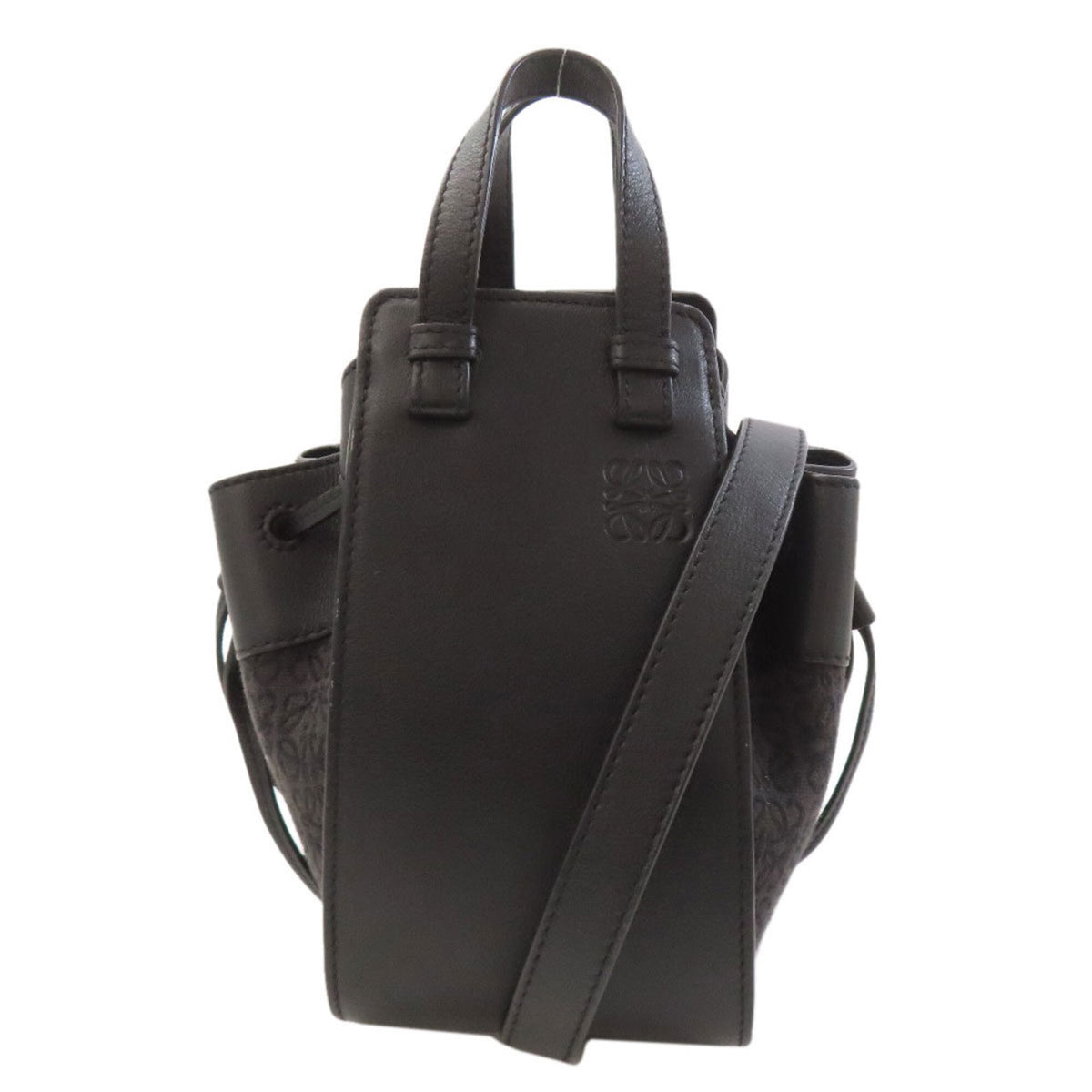 Loewe Black Canvas Leather Handbag (Pre-Owned)