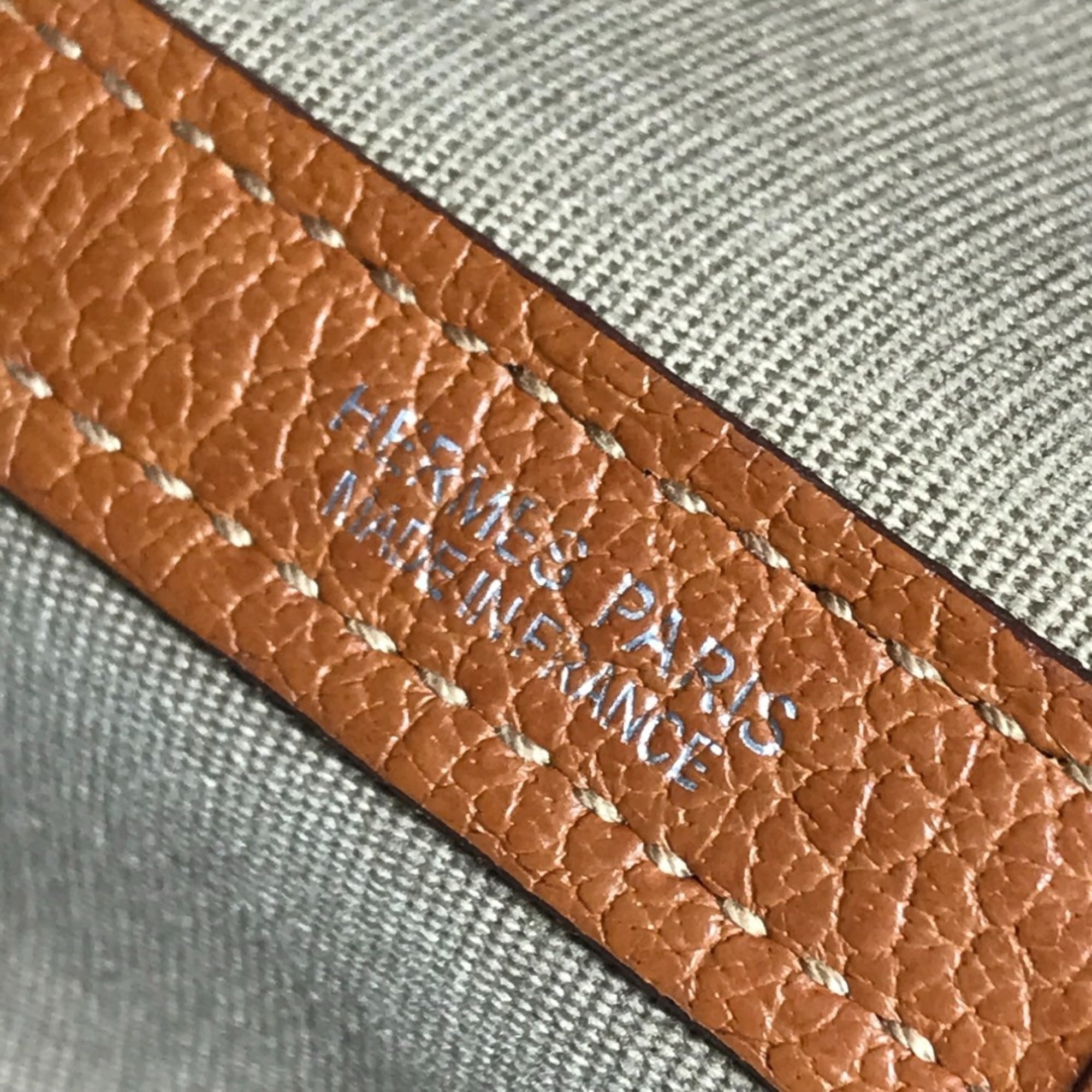 Hermes Orange Negonda Leather Canvas Handbag Shoulder Bag Tote Bag (Pre-Owned)