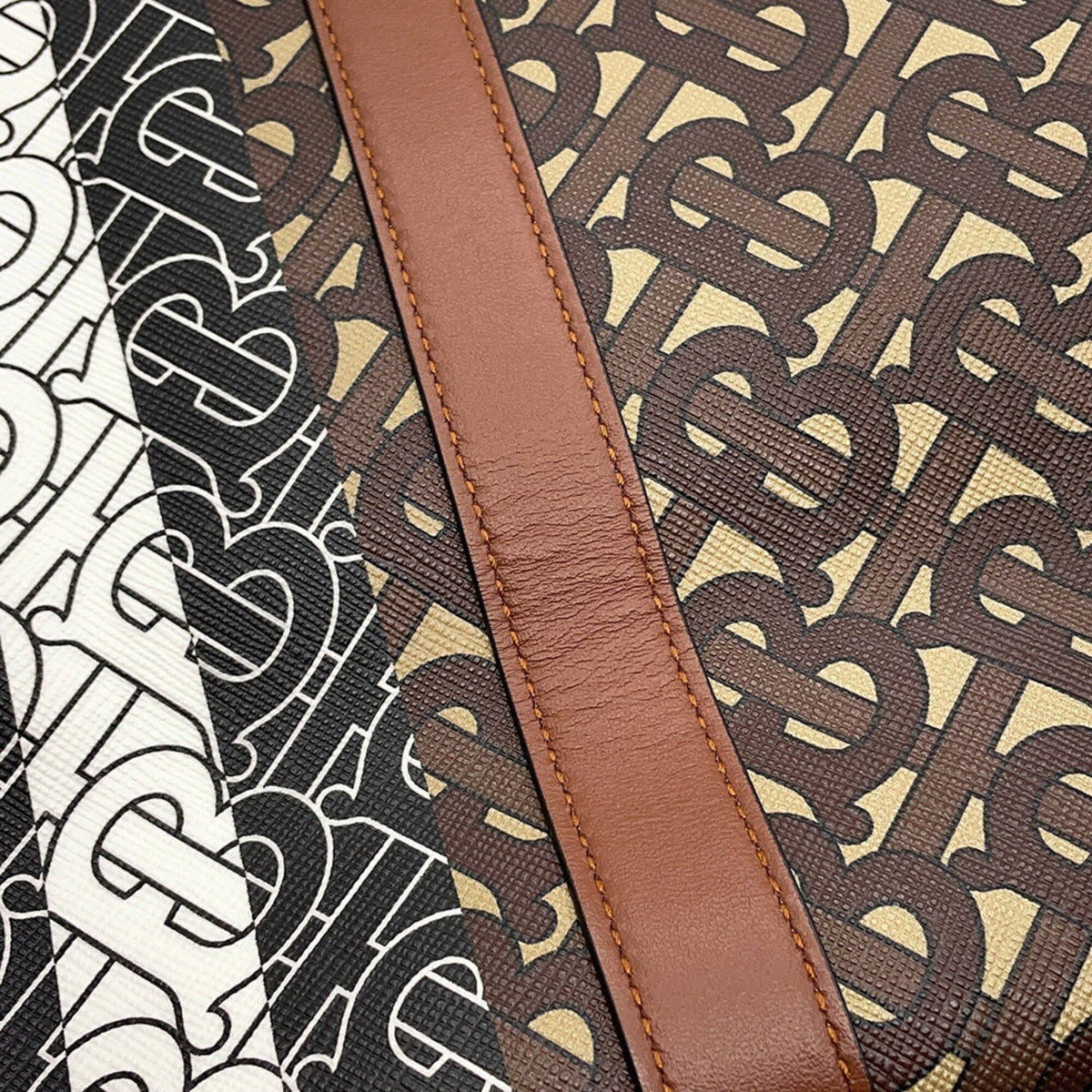Burberry Brown Multi-Color Leather Pvc Handbag Tote Bag (Pre-Owned)