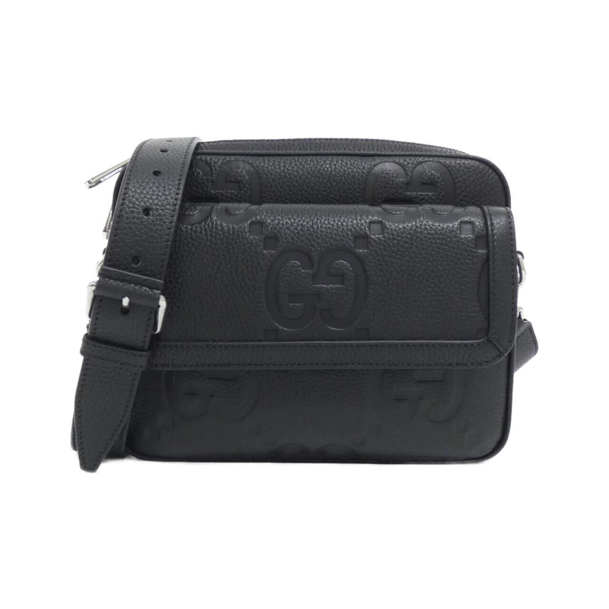 Gucci Black Gg Leather Shoulder Bag (Pre-Owned)