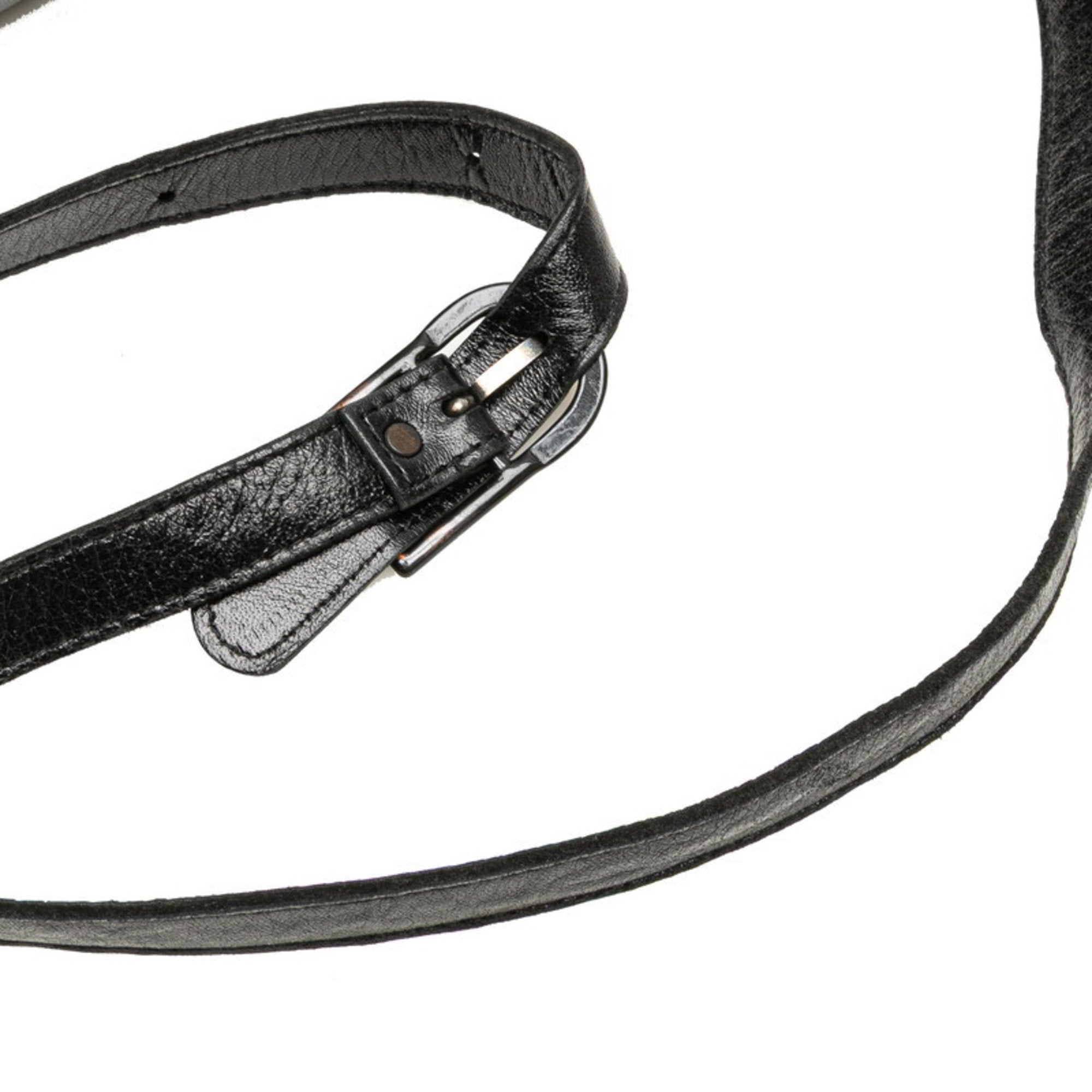 Saint Laurent Black Leather Shoulder Bag (Pre-Owned)