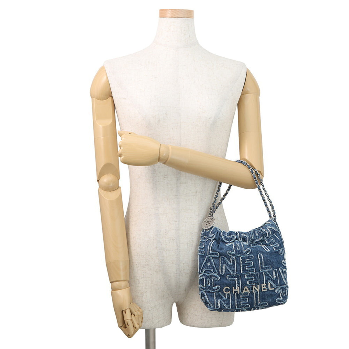 Chanel Blue Denim Handbag Shoulder Bag (Pre-Owned)