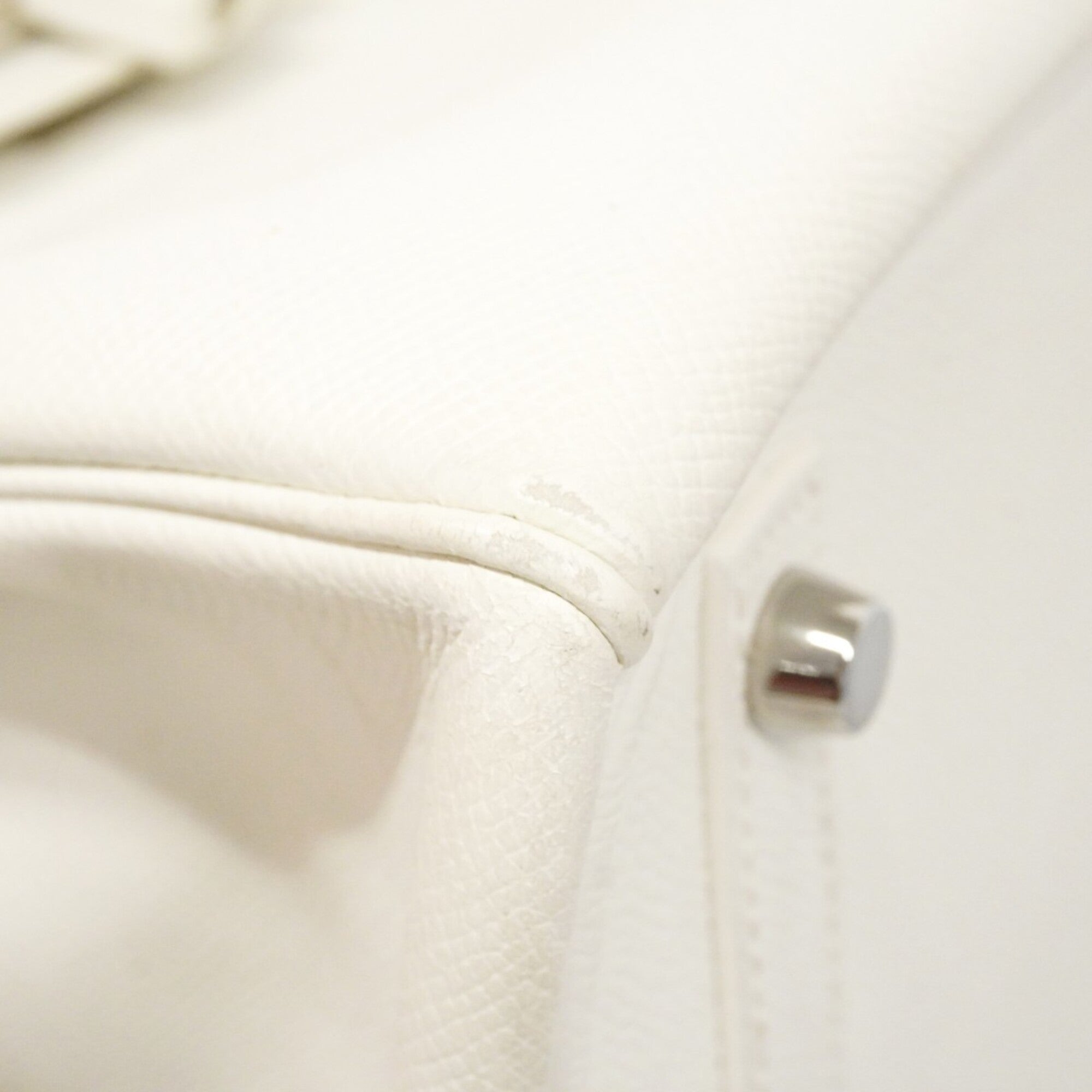 Hermes White Leather Handbag (Pre-Owned)
