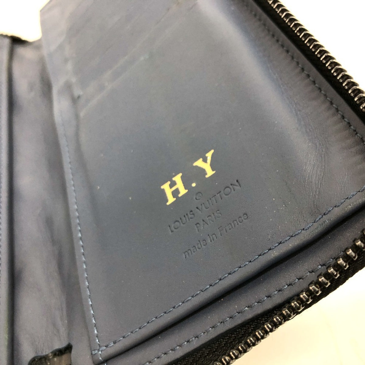 Louis Vuitton Monogram Shadow Galle Navy Monogram Shadow Long Wallet (Bi-Fold) (Pre-Owned)