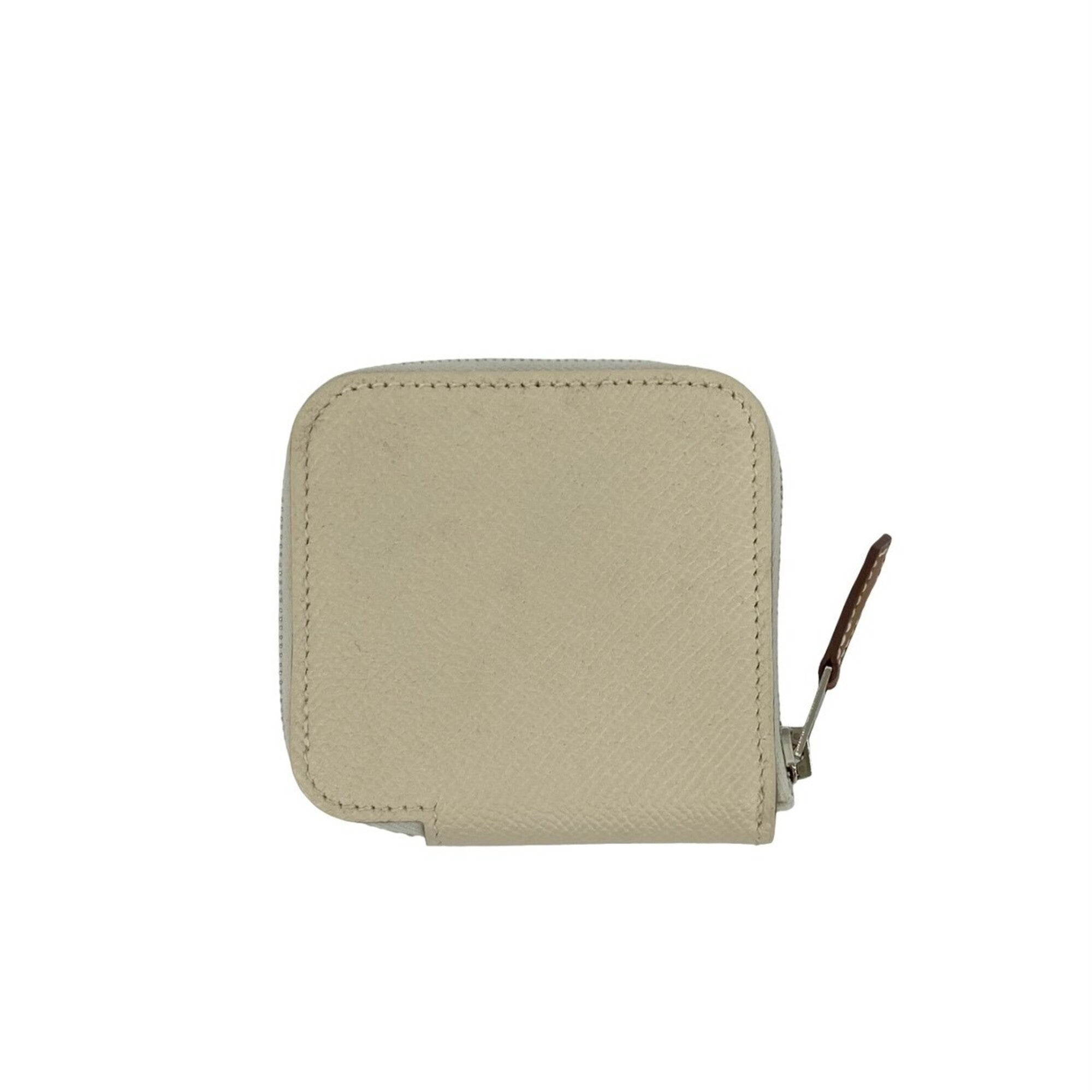 Hermes White Epsom Leather Coin Purse/Coin Case (Pre-Owned)