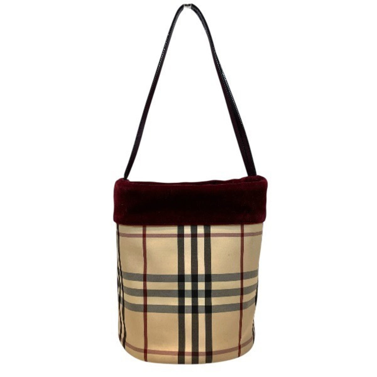 Burberry Beige Bordeaux Canvas Handbag Tote Bag (Pre-Owned)