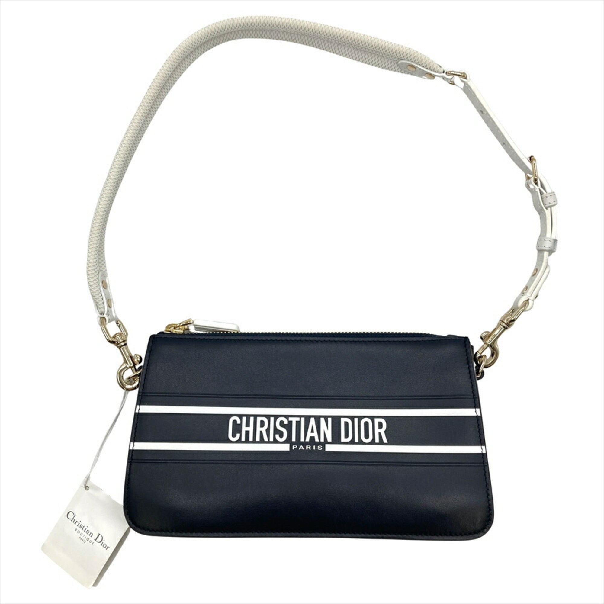 Christian Dior Navy Leather Shoulder Bag (Pre-Owned)