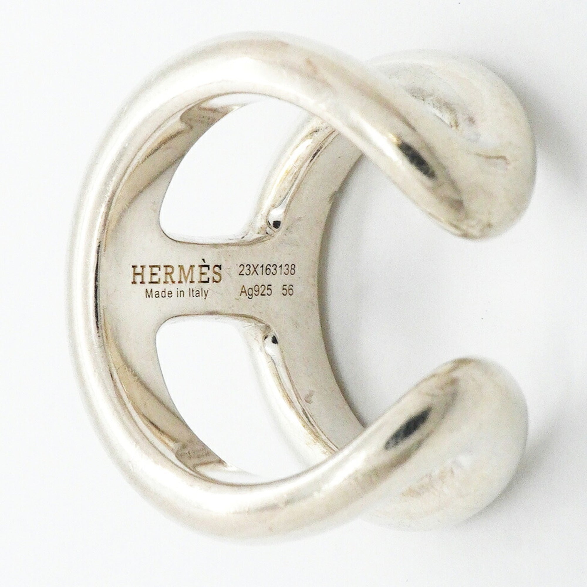Hermes Silver 925 Band Ring (Pre-Owned)