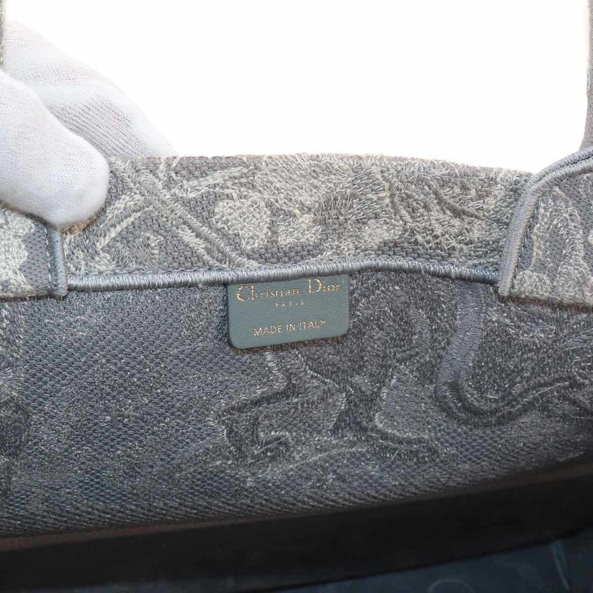 Christian Dior Gray Canvas Handbag Tote Bag (Pre-Owned)