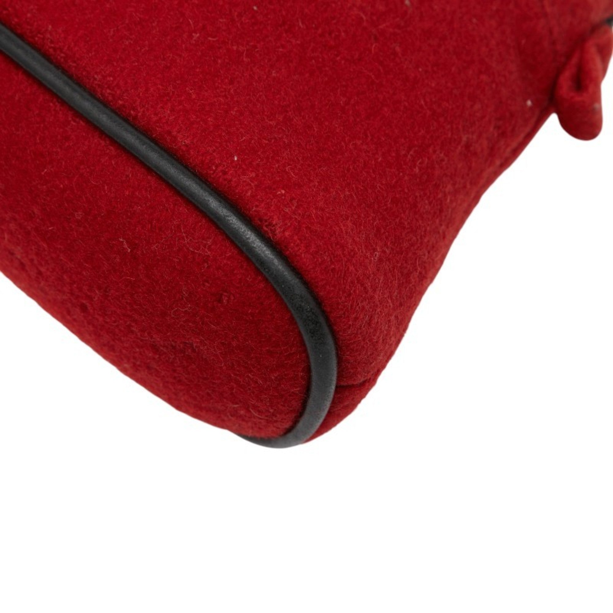 Hermes Red Color Wool Pouch (Pre-Owned)
