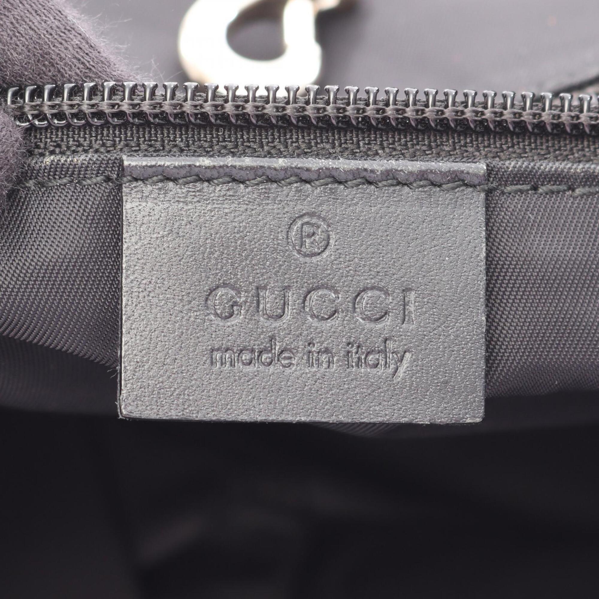 Gucci Black Nylon Leather Handbag Tote Bag (Pre-Owned)