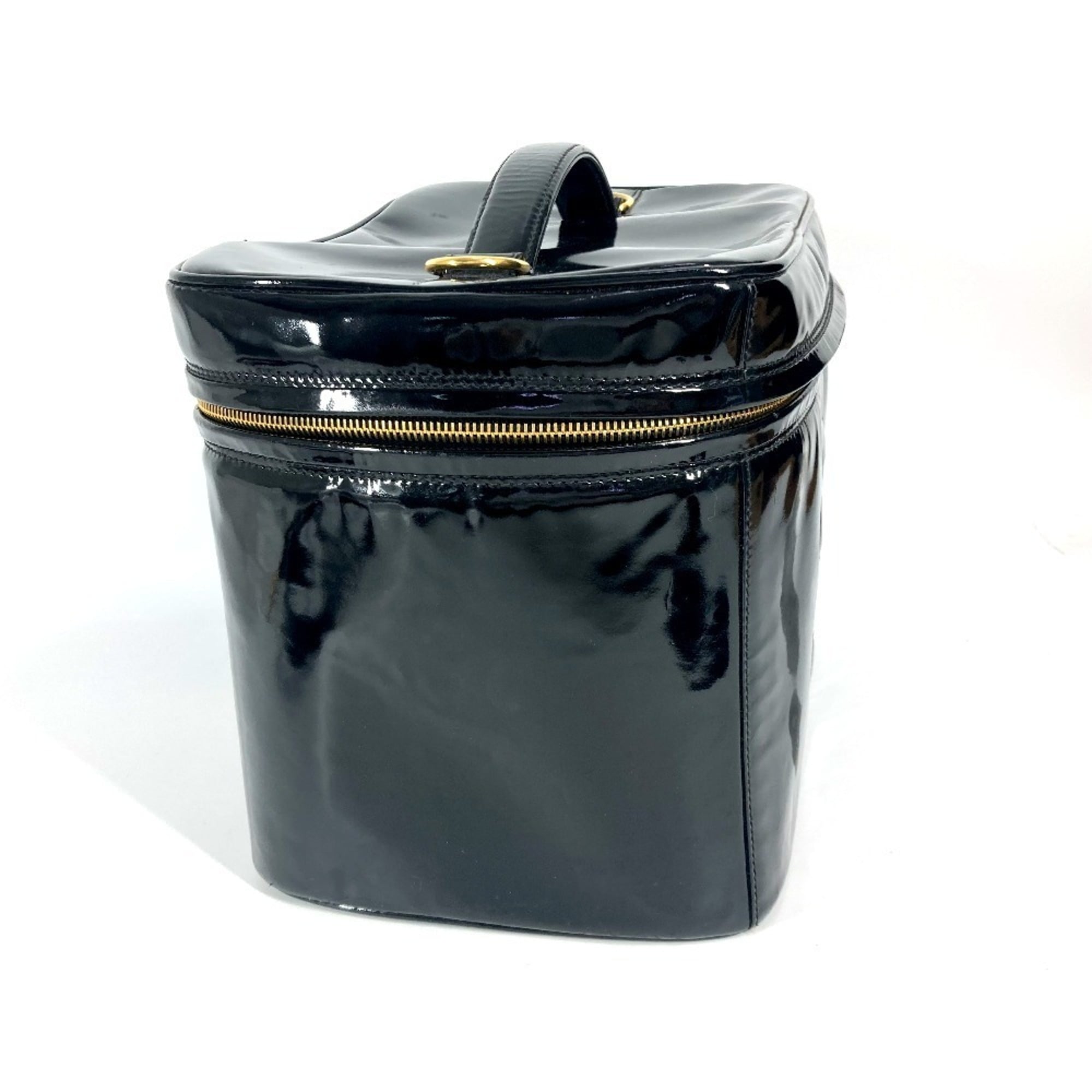 Chanel Black Patent Leather Handbag Shoulder Bag Vanity Bag (Pre-Owned)