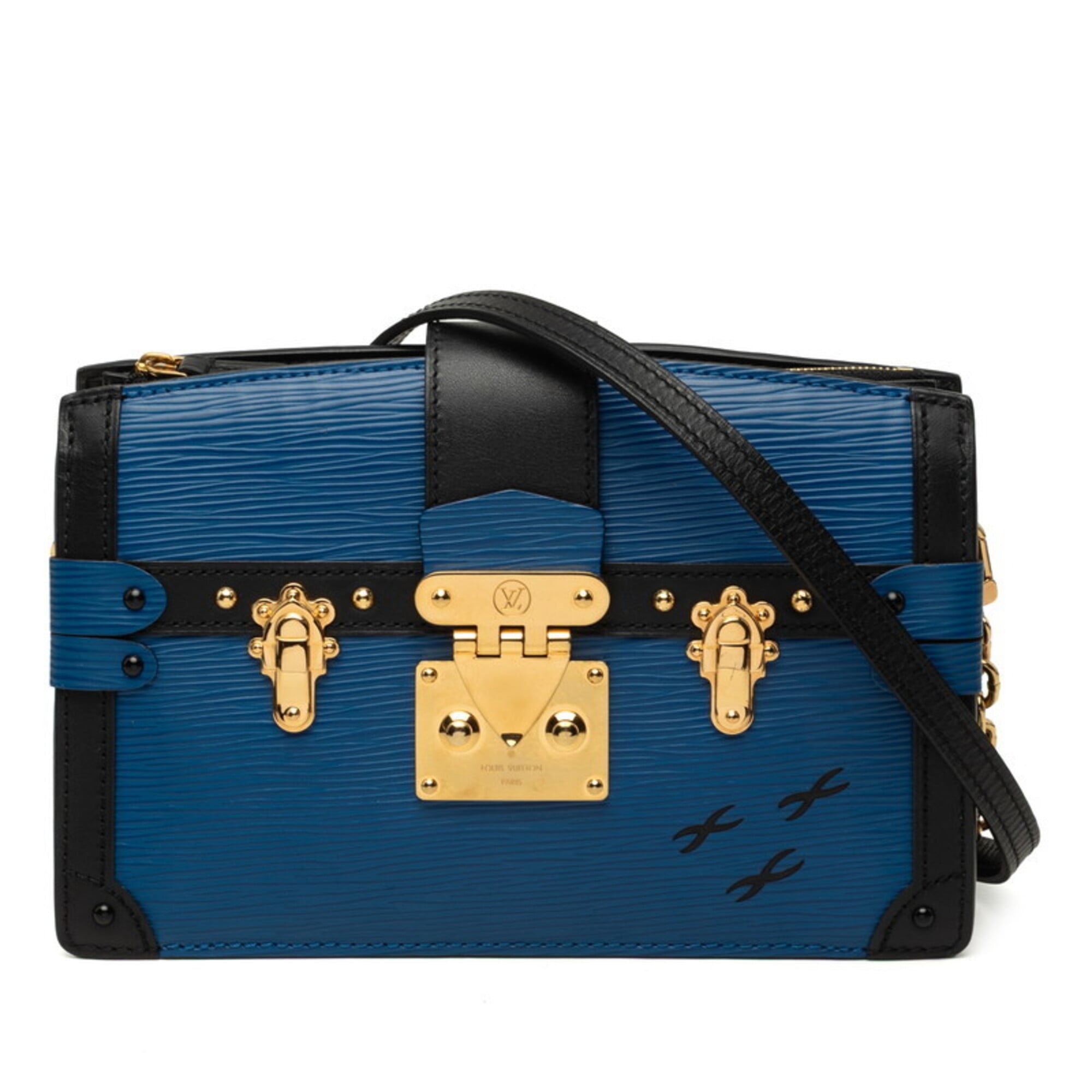 Louis Vuitton Epi Black Blue Noir Leather Shoulder Bag (Pre-Owned)