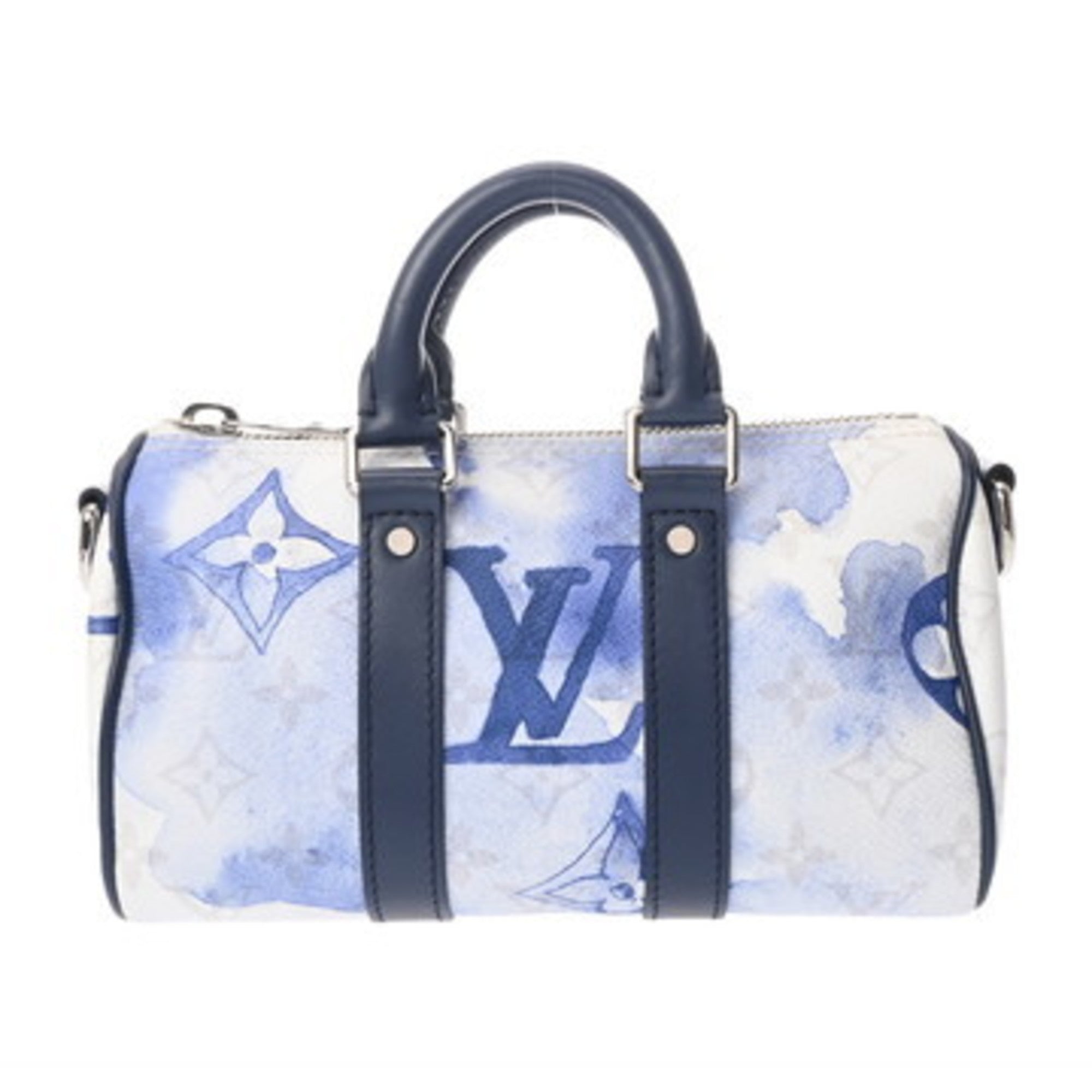 Louis Vuitton Blue White Monogram Canvas Handbag (Pre-Owned)