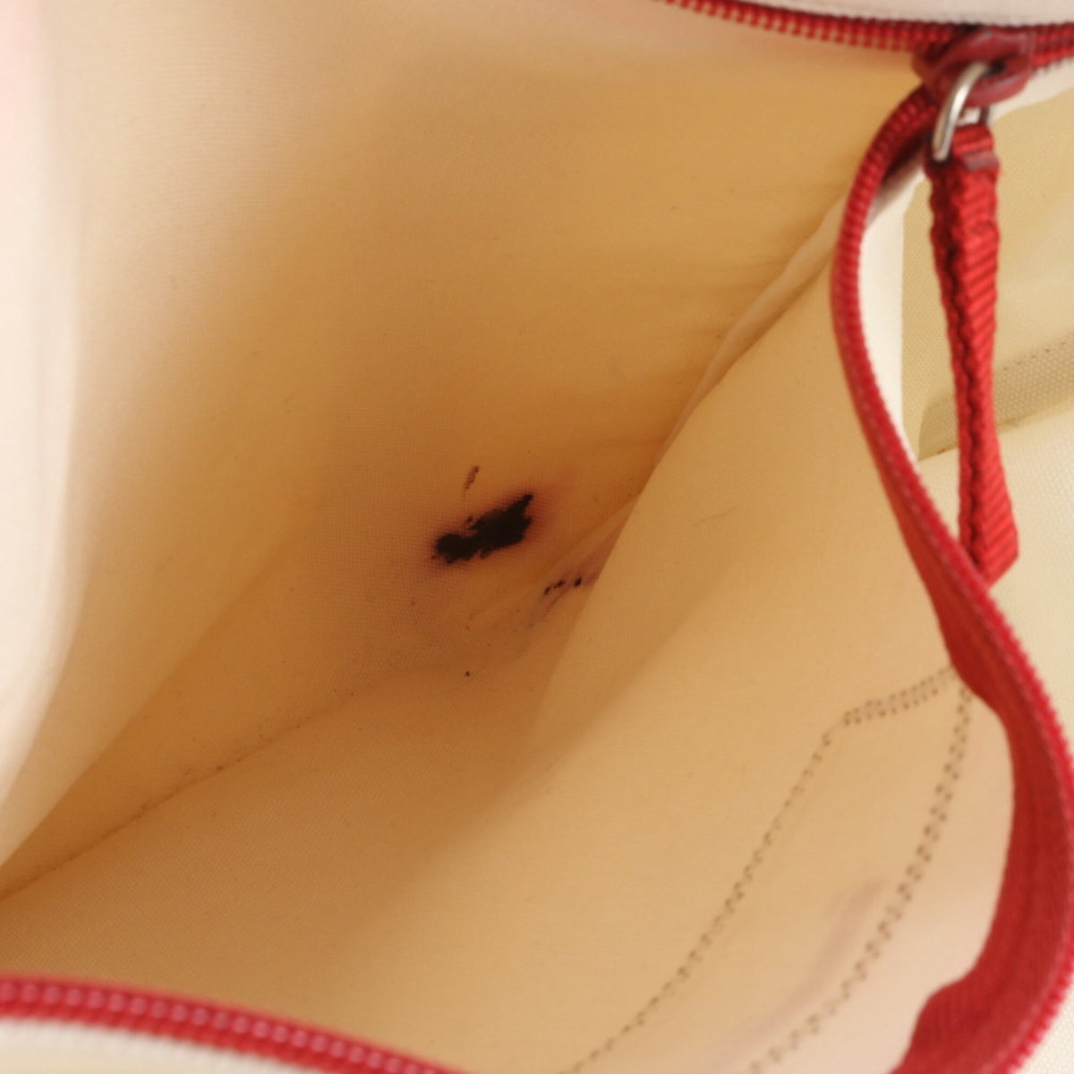 Pradasports Red Color White Handbag Shoulder Bag Tote Bag (Pre-Owned)