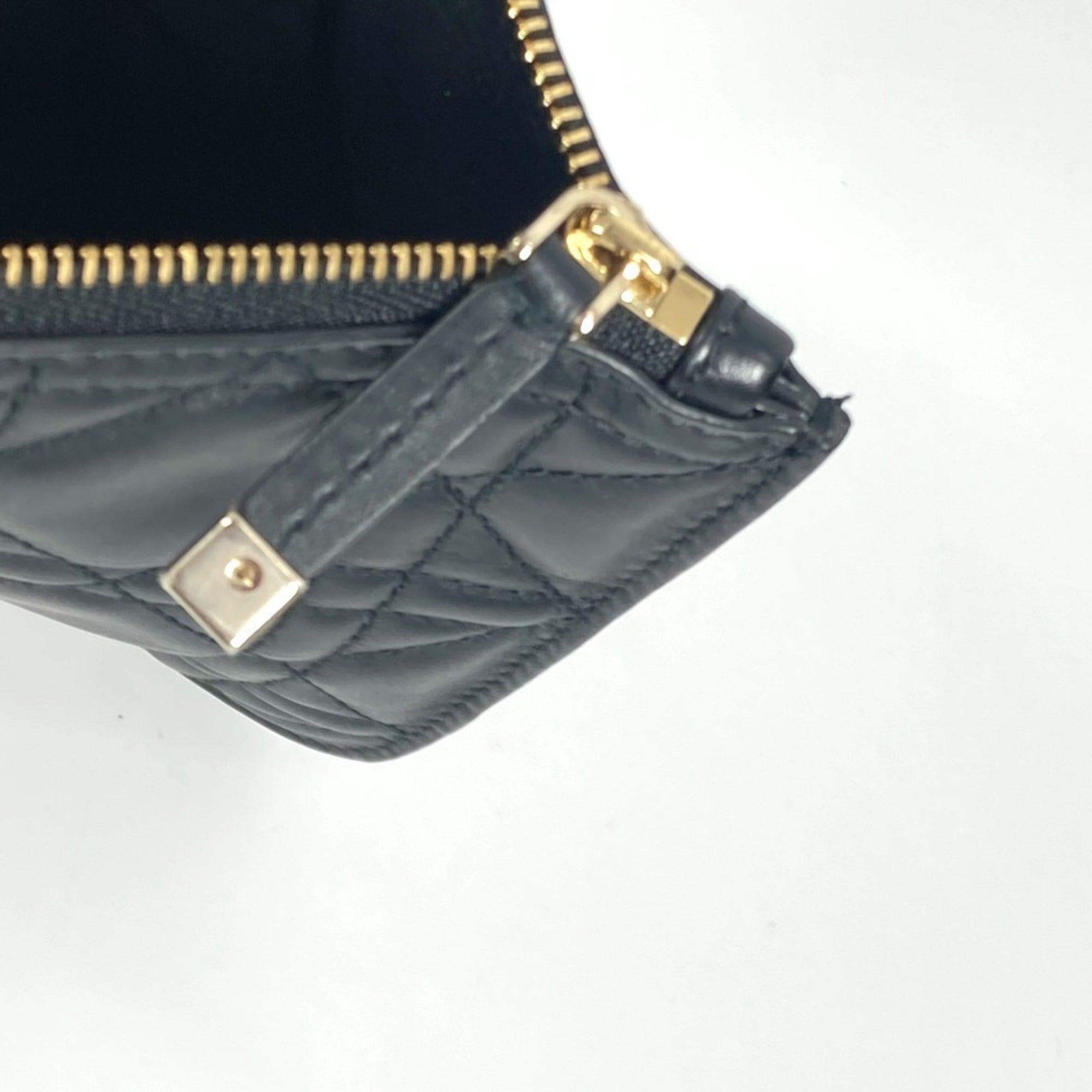 Christian Dior Black Leather Handbag Pouch Shoulder Bag Tote Bag (Pre-Owned)