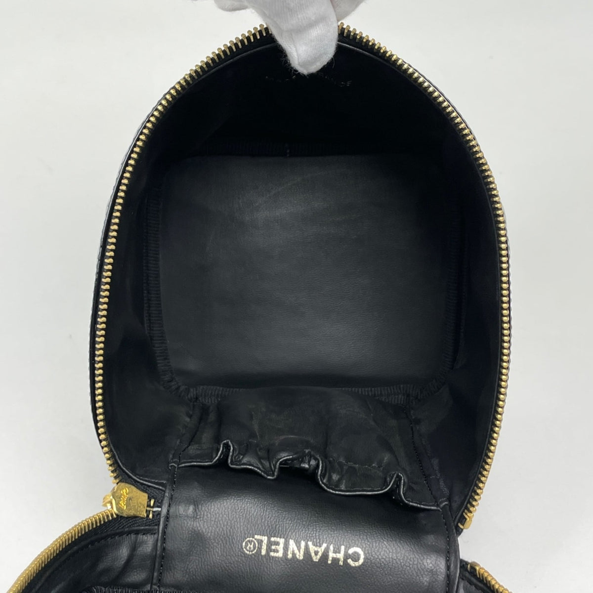 Chanel Black Patent Leather Pouch Vanity Bag (Pre-Owned)