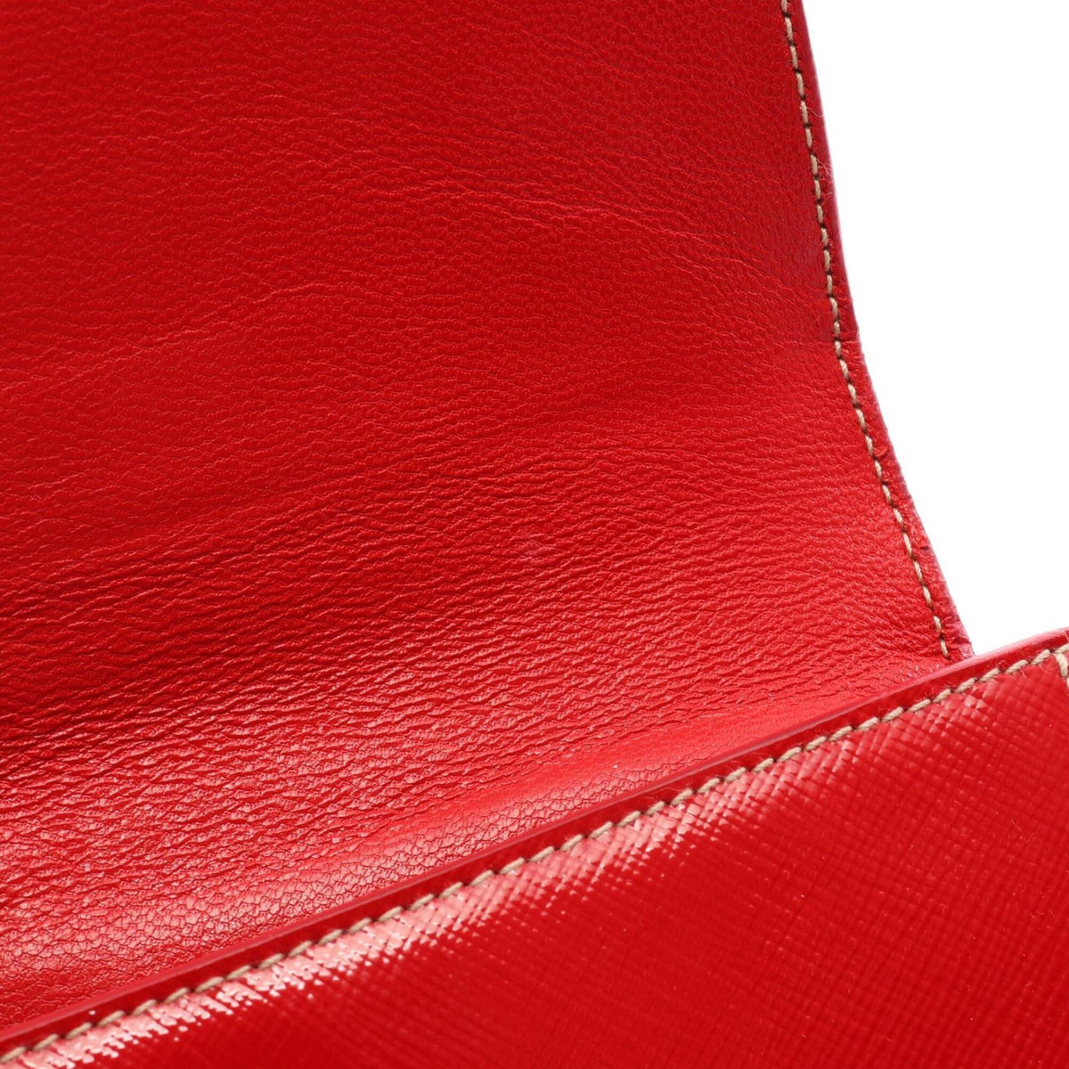 Prada Red Color Patent Leather Handbag Shoulder Bag (Pre-Owned)