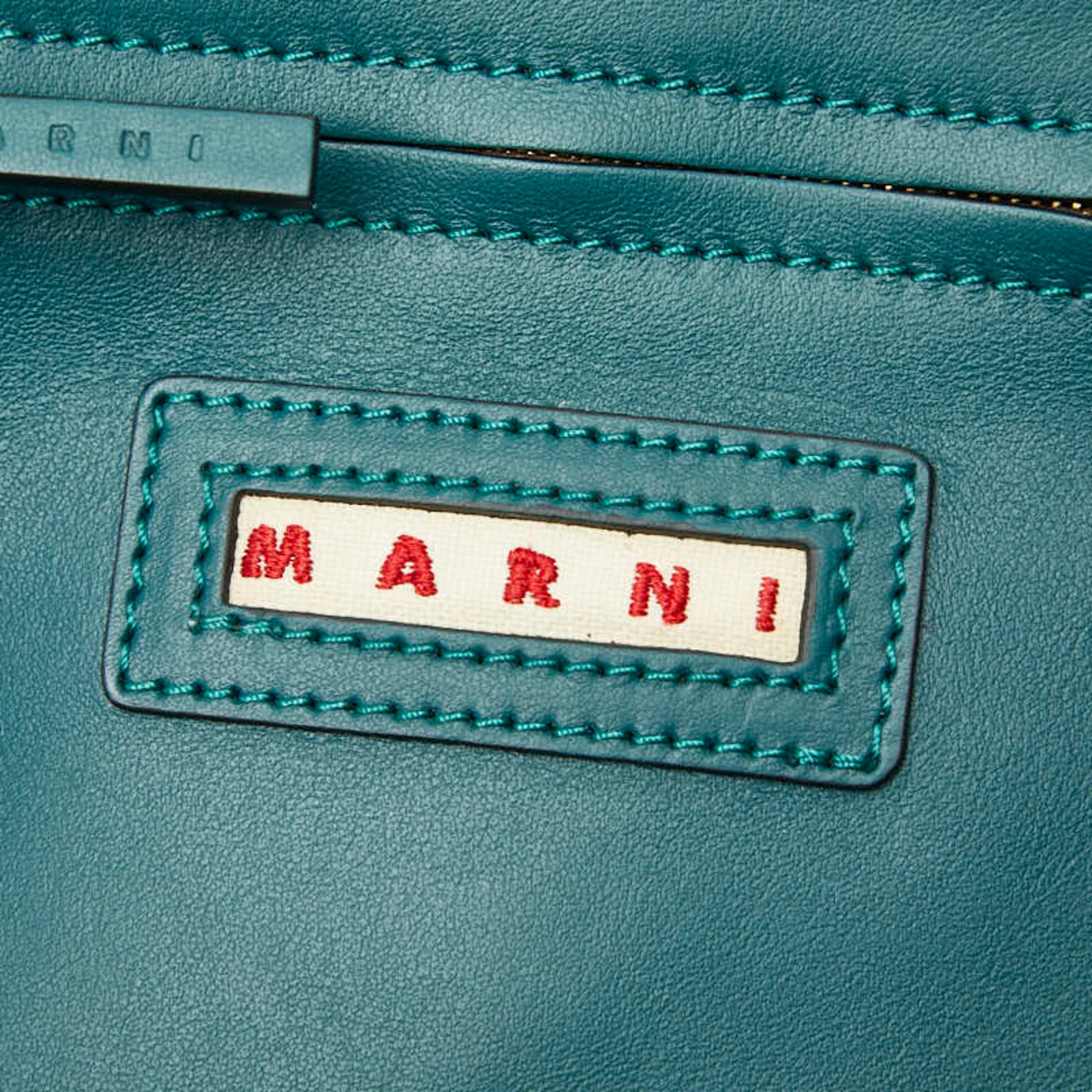 Marni Navy Leather Handbag Pouch Shoulder Bag (Pre-Owned)