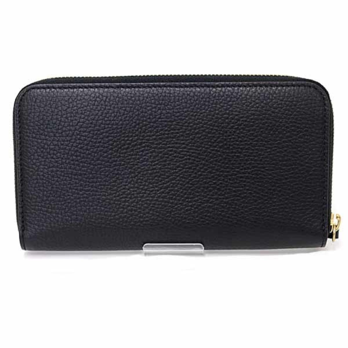 Burberry Black Leather Long Wallet (Bi-Fold) (Pre-Owned)