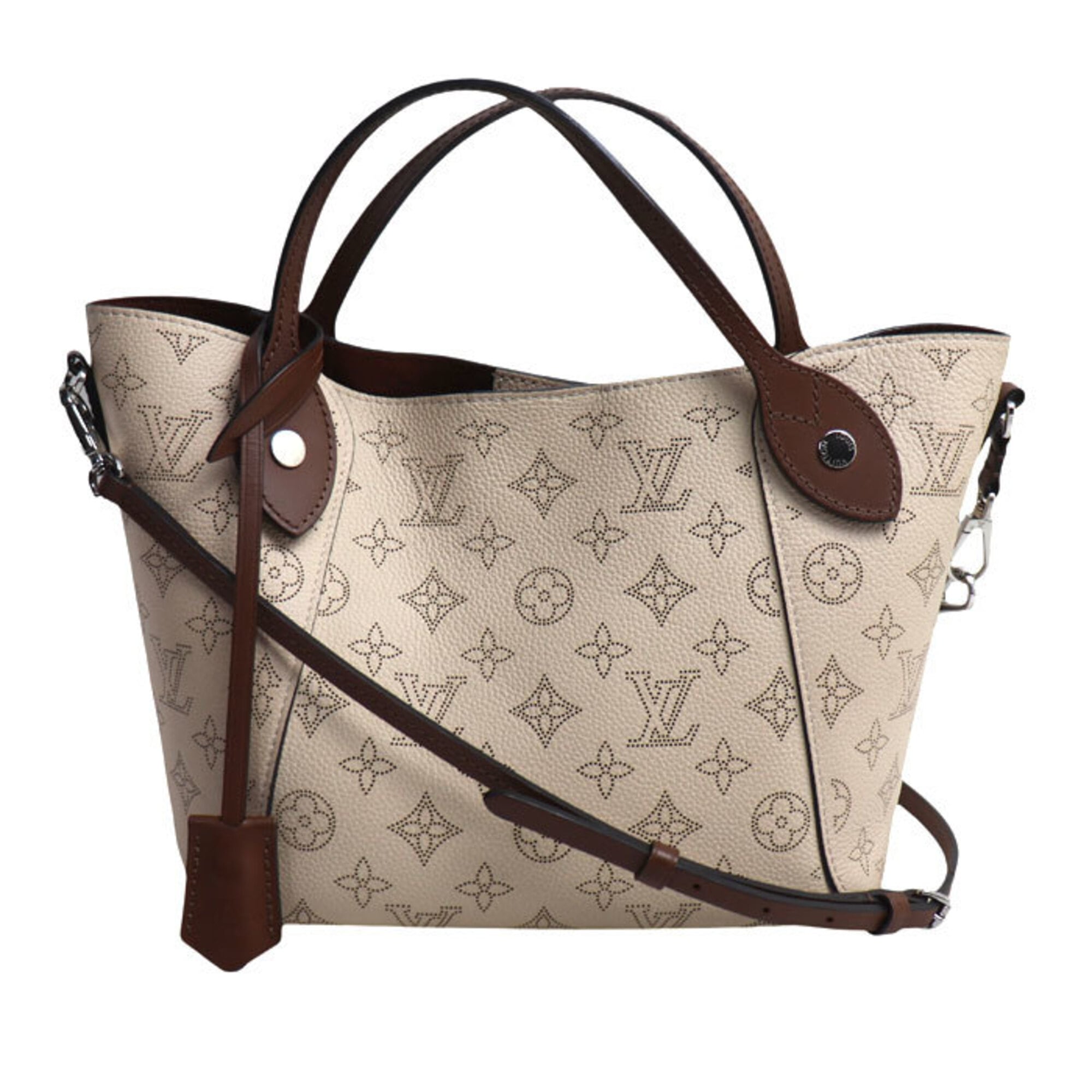 Louis Vuitton Beige Brown Mahina Leather Pouch Shoulder Bag (Pre-Owned)
