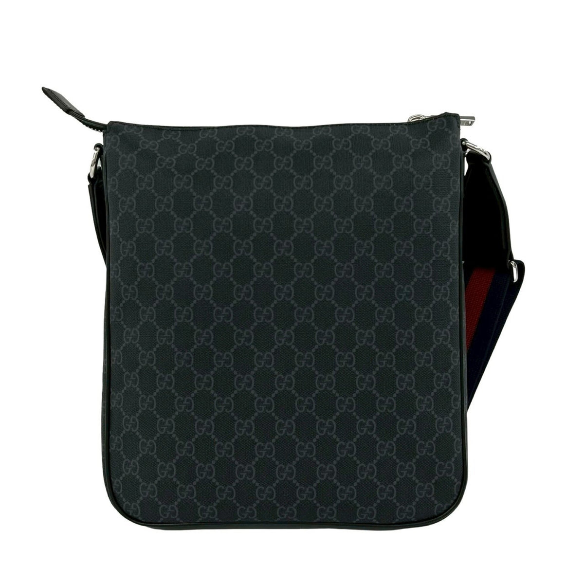 Gucci Black Navy Red Color Leather Pvc Shoulder Bag Tote Bag (Pre-Owned)