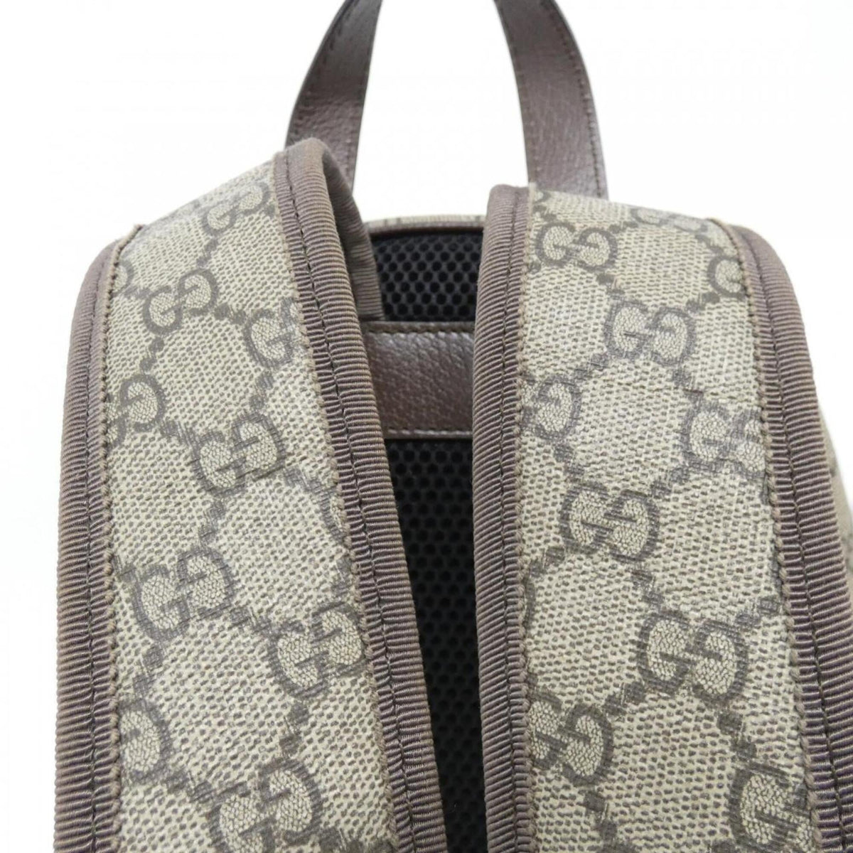 Gucci Beige Brown Gg Supreme Leather Backpack (Pre-Owned)