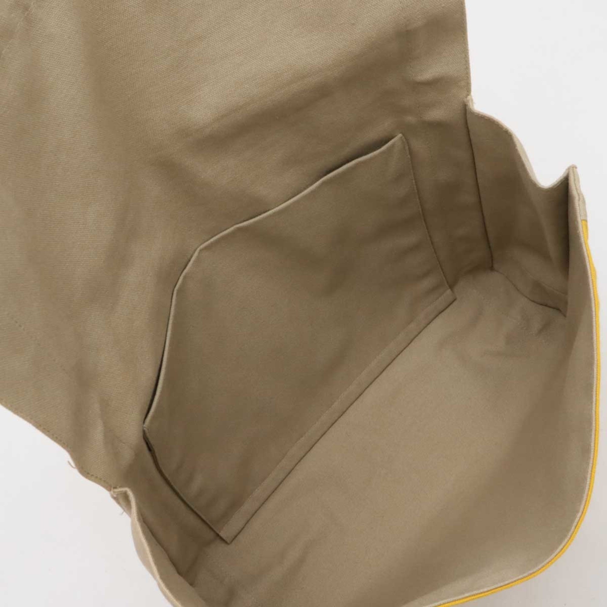 Hermes Beige Yellow Canvas Clutch Bag Pouch (Pre-Owned)
