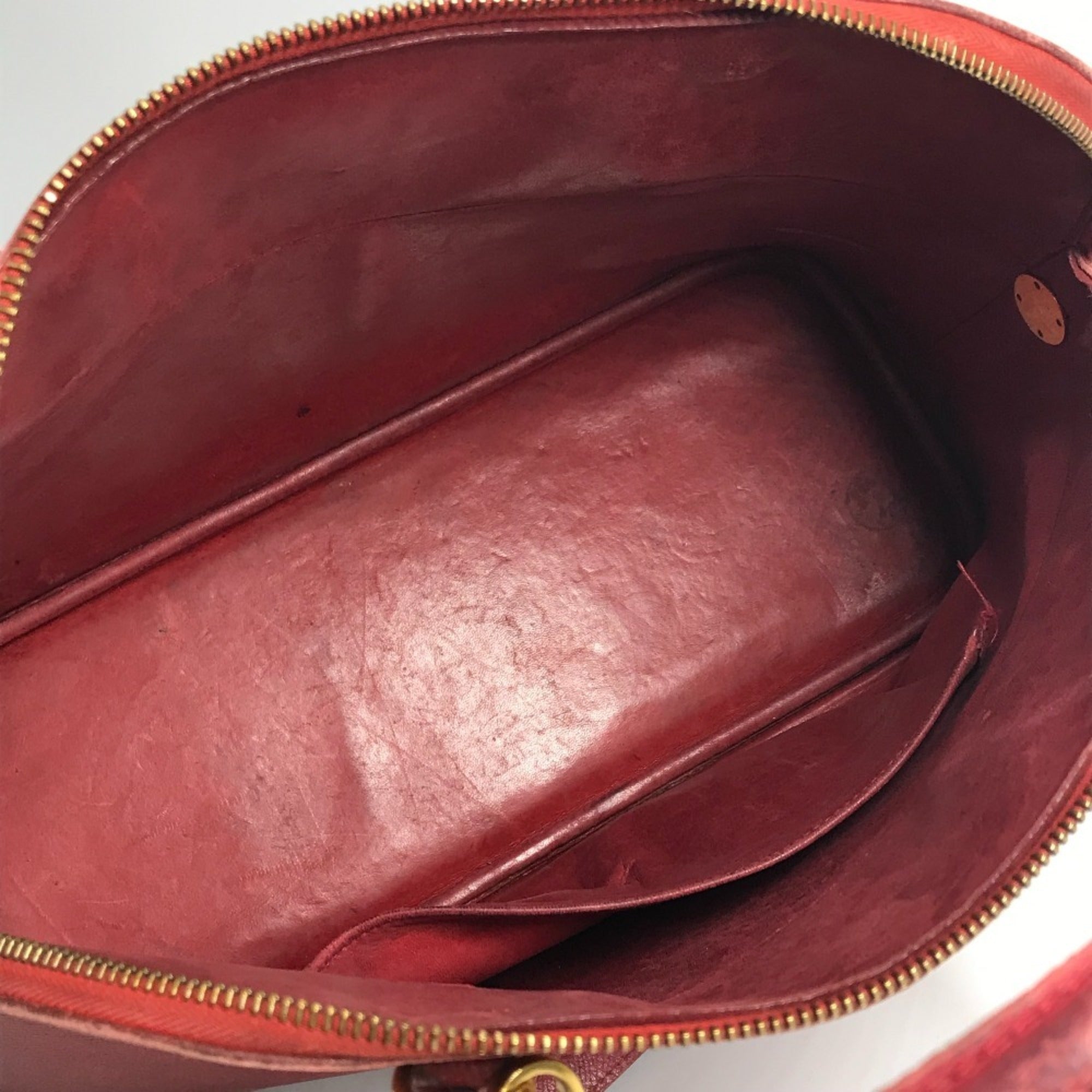 Hermes Red Color Courchevel Leather Handbag Shoulder Bag (Pre-Owned)