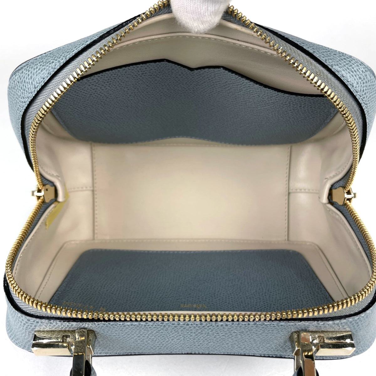 Valextra Blue Leather Shoulder Bag (Pre-Owned)