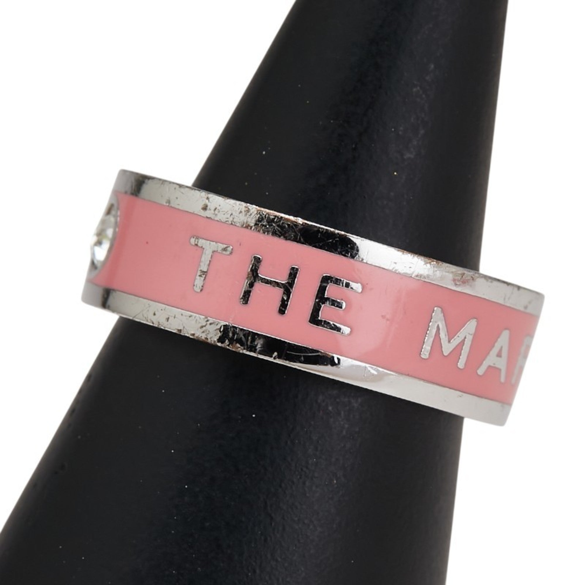 Marc Jacobs Silver Pink Metal Band Ring (Pre-Owned)