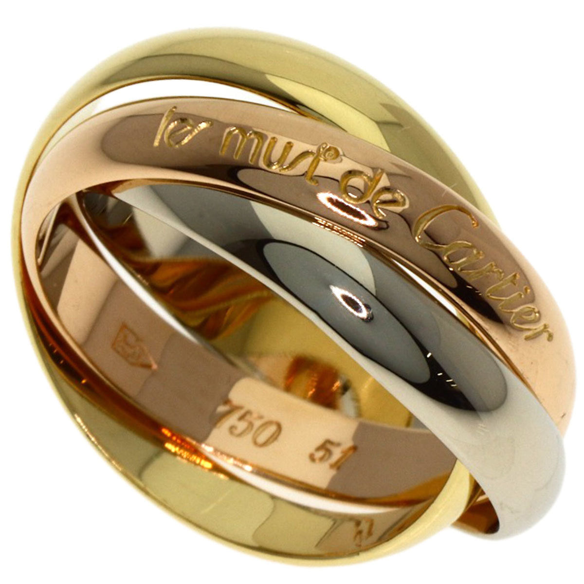 Cartier Trinity Yellow Gold (18K) Pink Gold (18K) White Gold (18K) Band Ring (Pre-Owned)