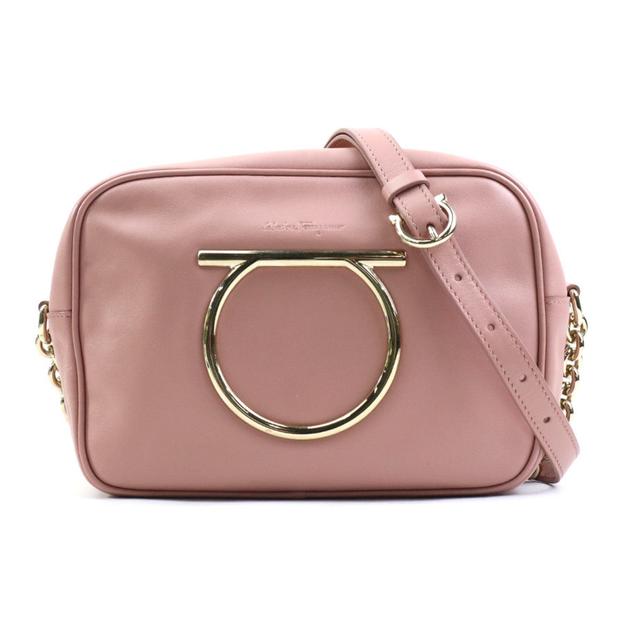 Salvatore Ferragamo Pink Leather Shoulder Bag (Pre-Owned)