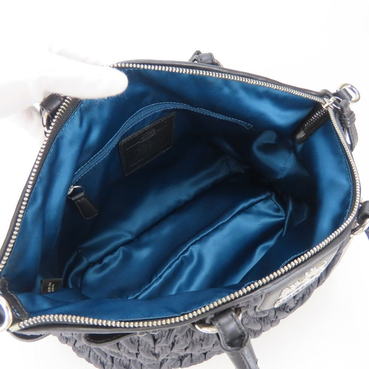 Coach Black Nylon Leather Handbag (Pre-Owned)