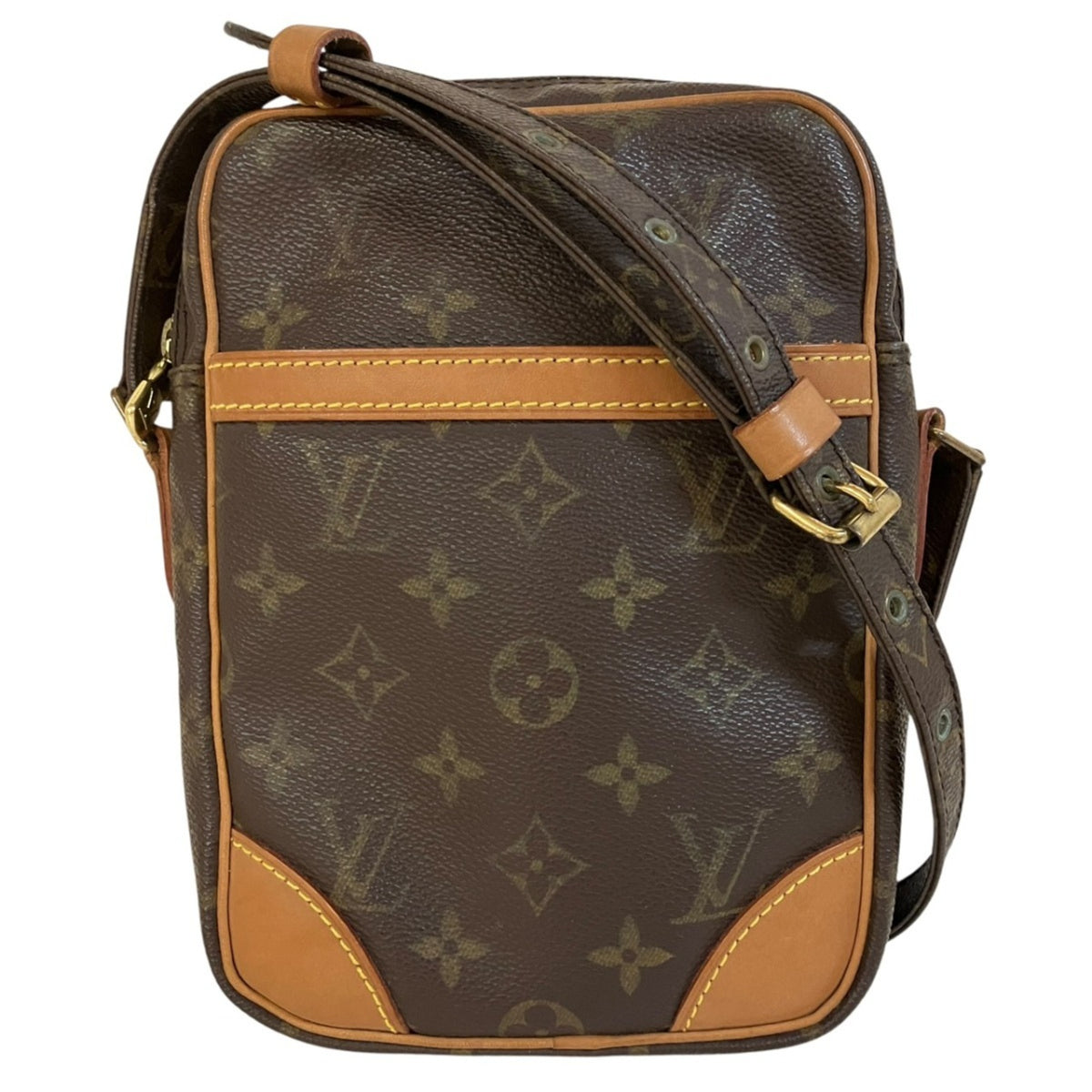 Louis Vuitton Brown Monogram Canvas Leather Shoulder Bag (Pre-Owned)
