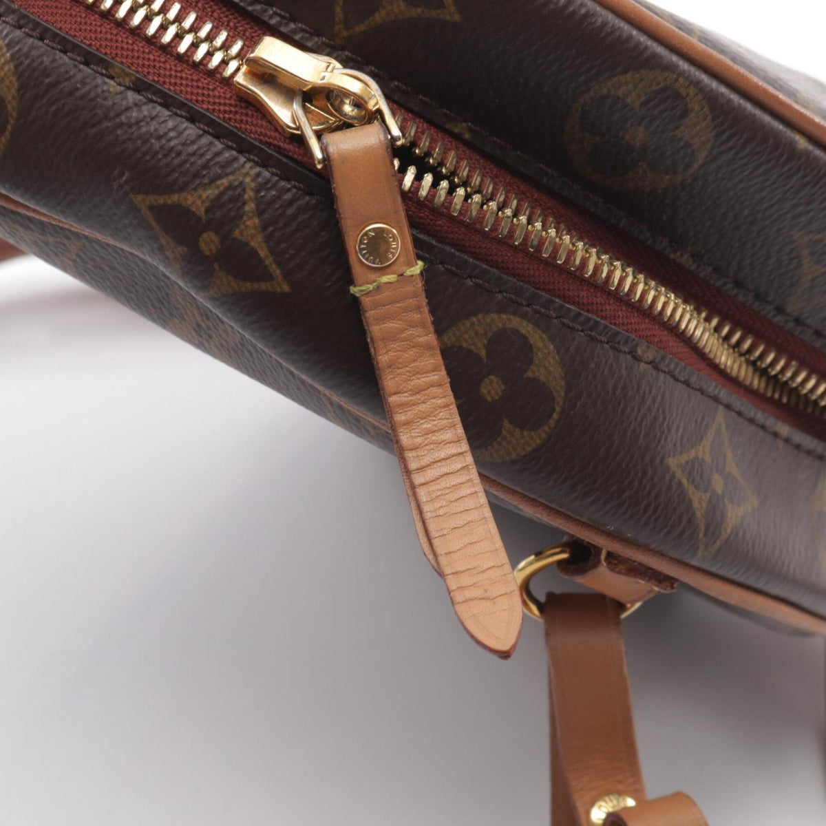 Louis Vuitton Brown Pvc Coated Canvas Leather Handbag Shoulder Bag (Pre-Owned)