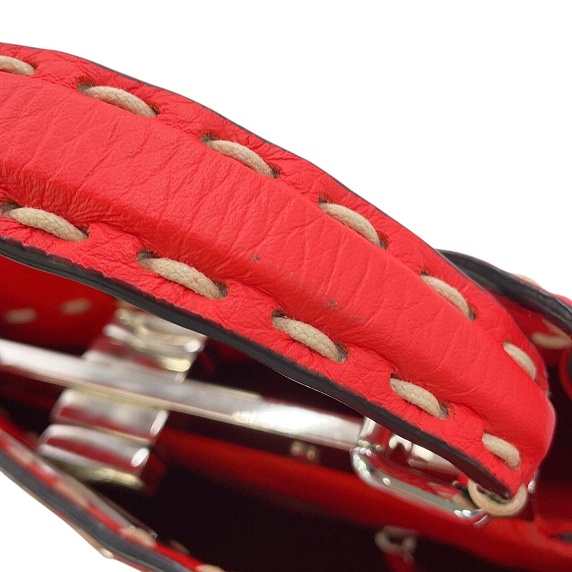 Fendi Peekaboo Orange Leather Handbag Shoulder Bag (Pre-Owned)