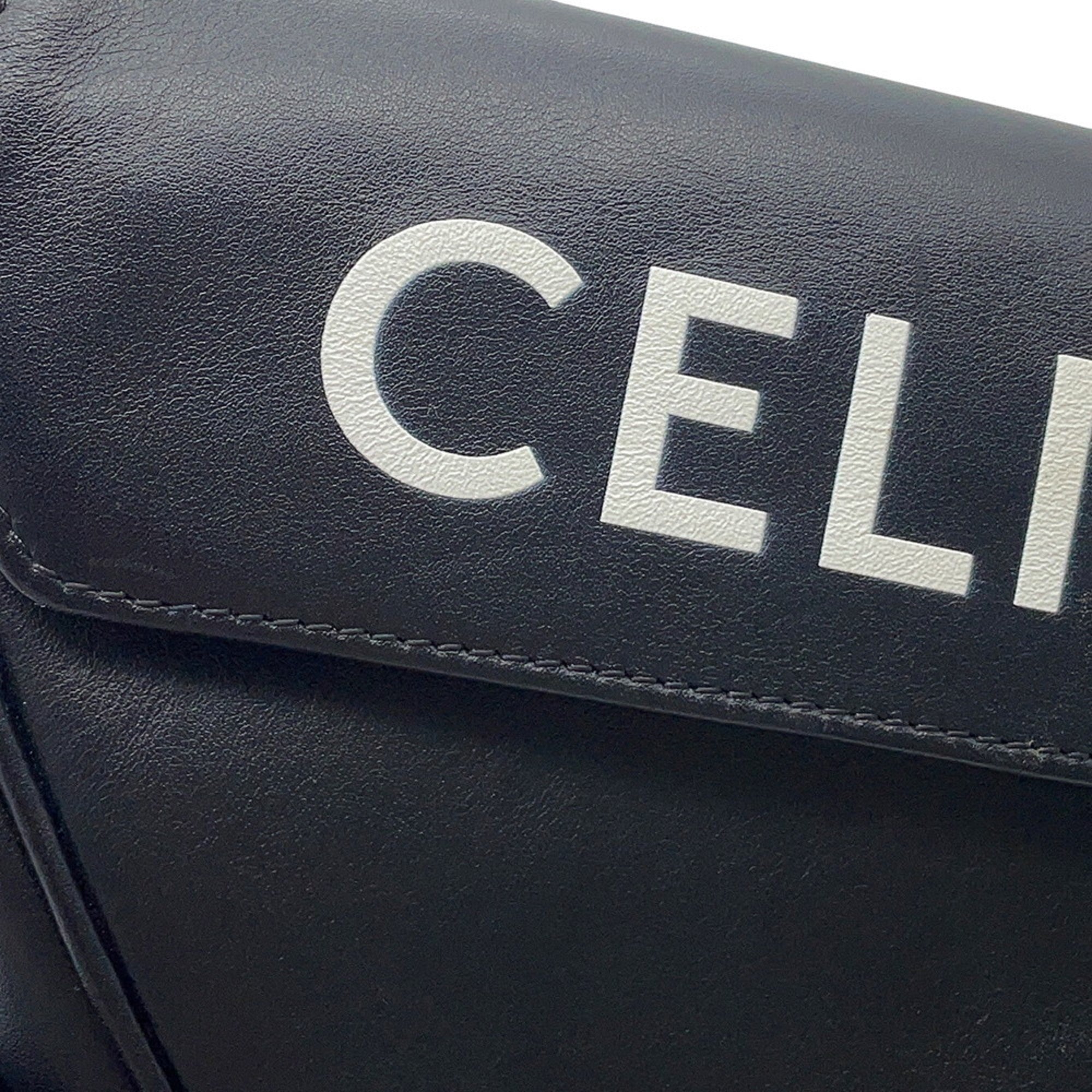 Celine Black Leather Handbag Pochette Shoulder Bag (Pre-Owned)