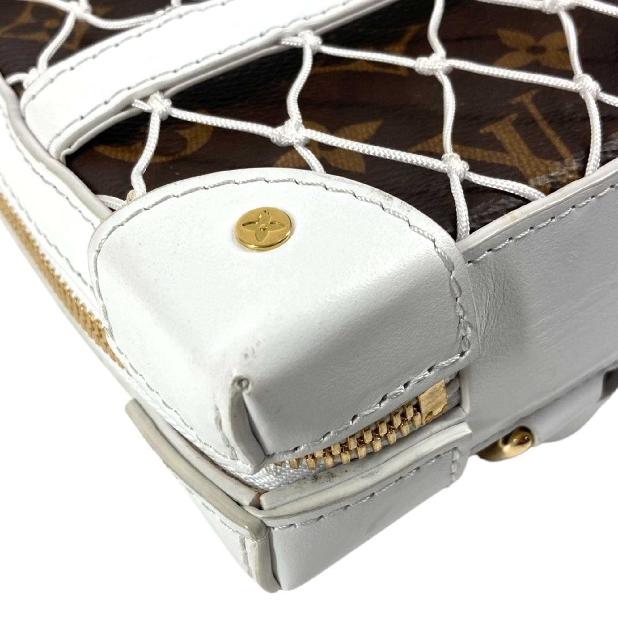 Louis Vuitton Brown Monogram White Monogram Leather Pochette Shoulder Bag (Pre-Owned)