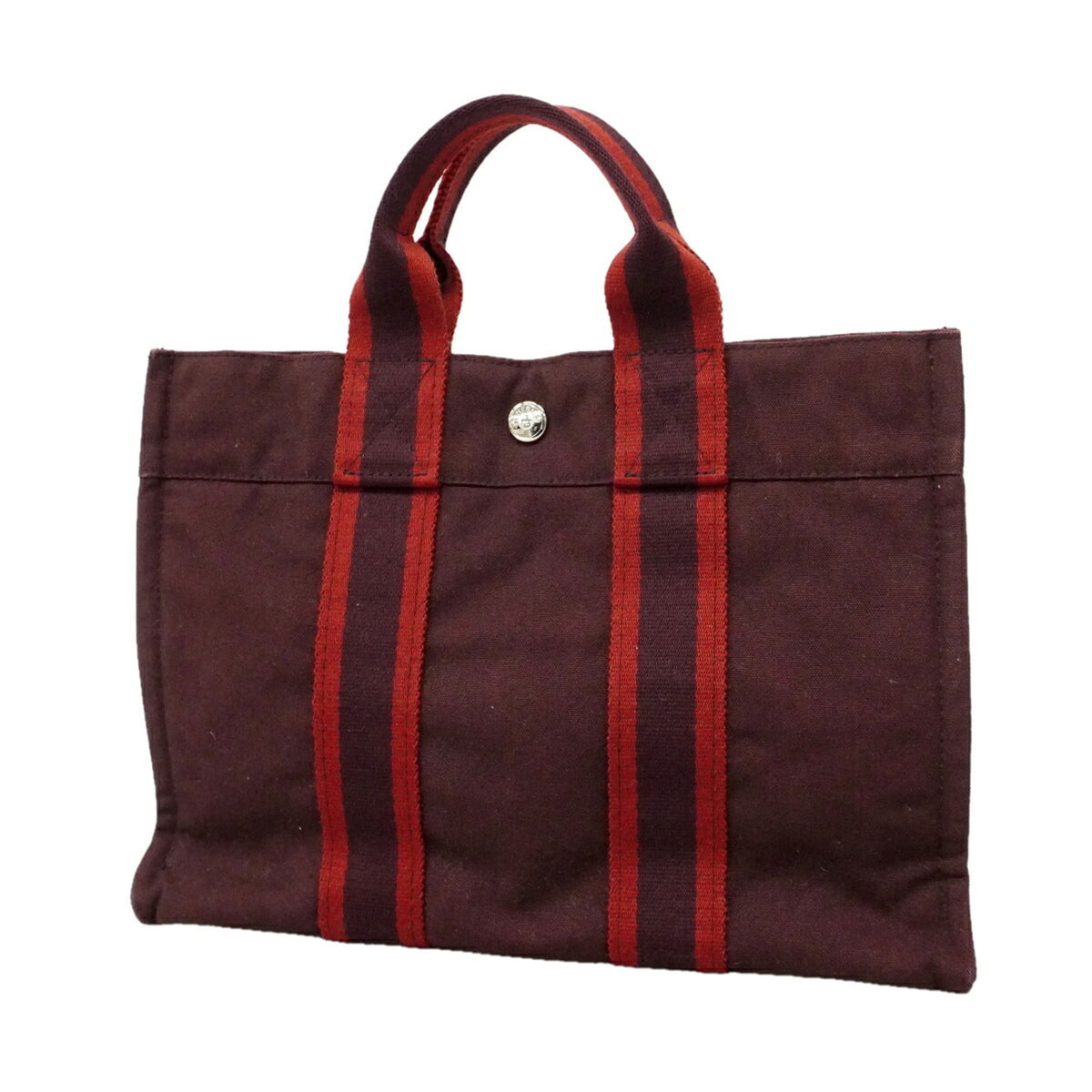 Hermes Brown Canvas Tote Bag (Pre-Owned)