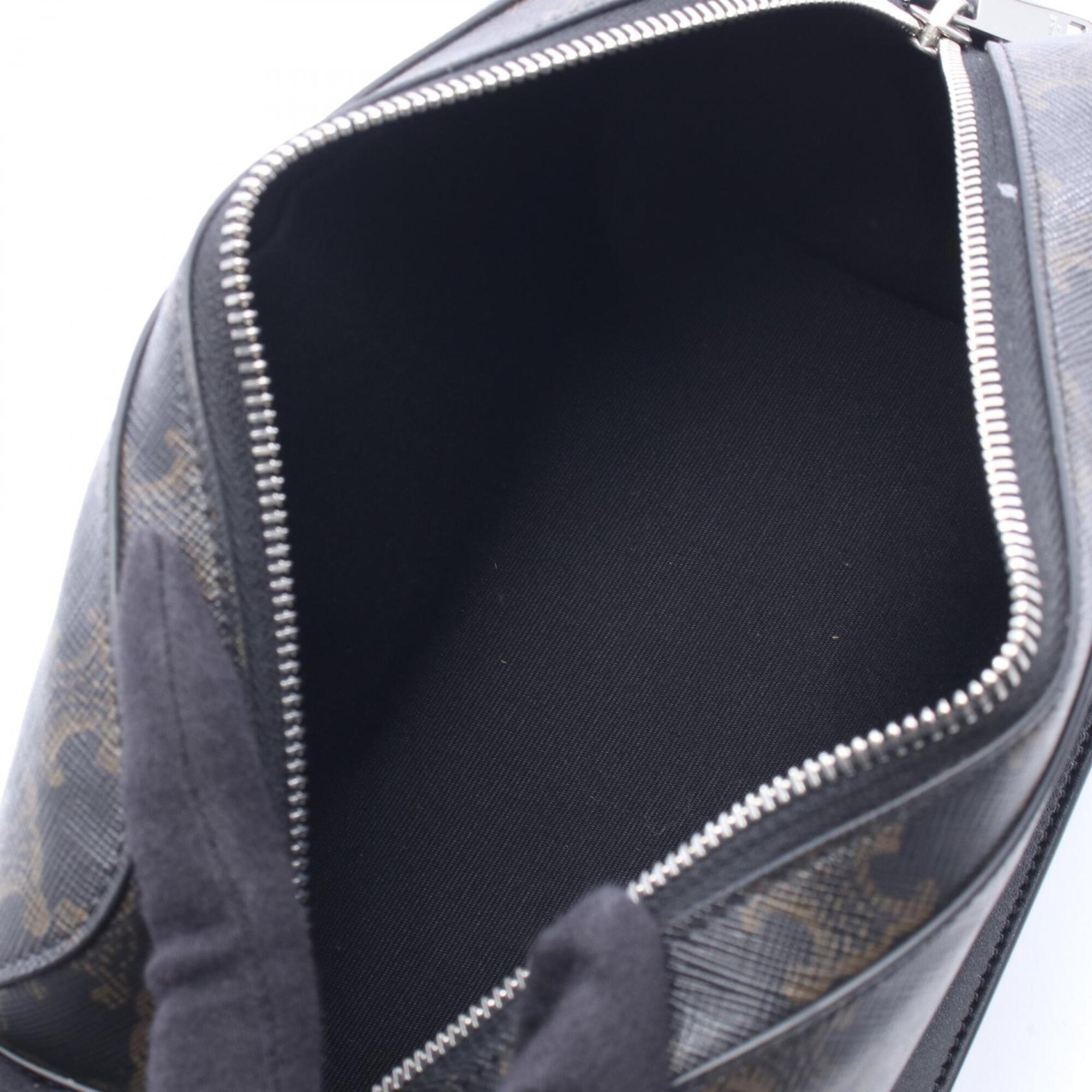 Celine Black Brown Coated Canvas Leather Handbag Shoulder Bag (Pre-Owned)