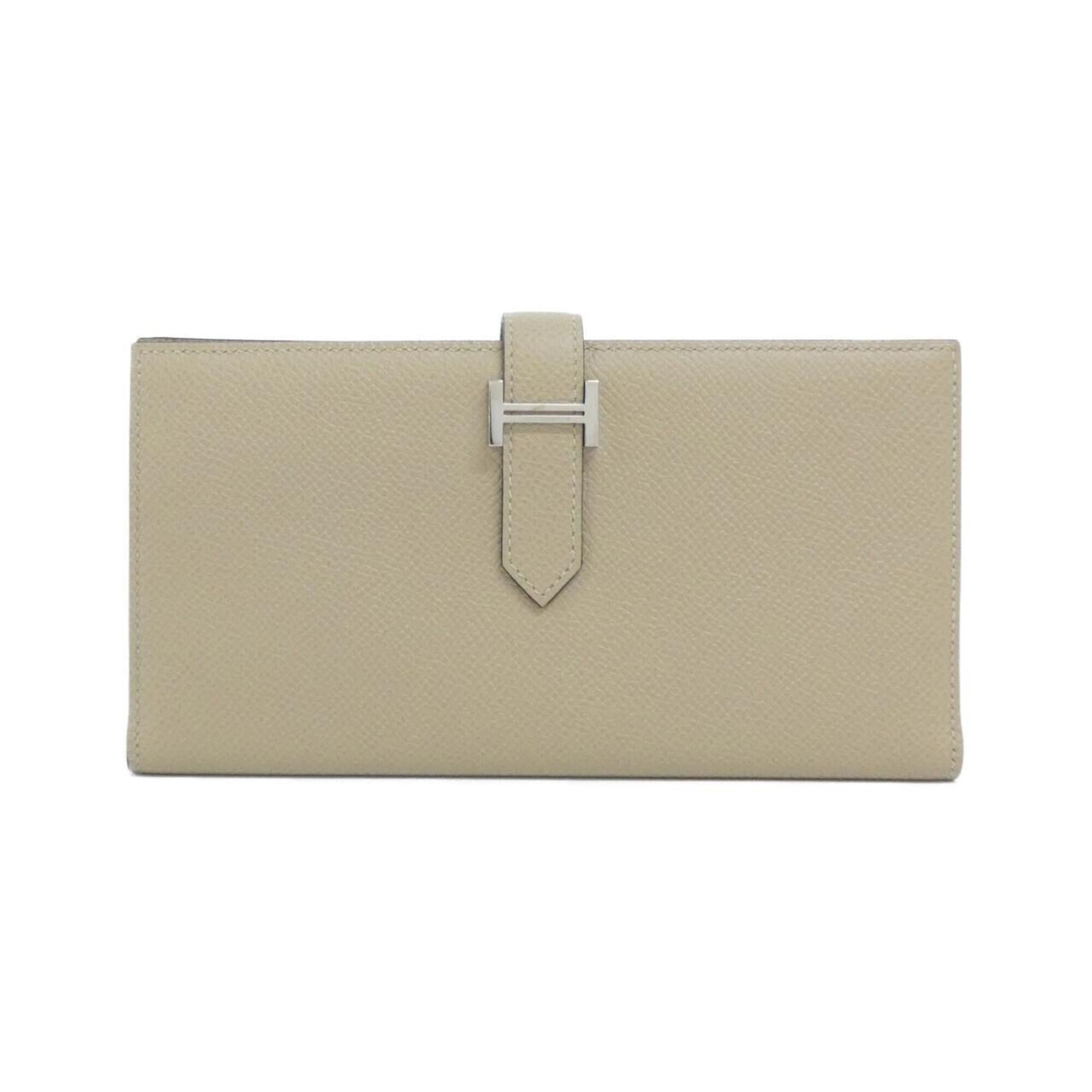 Hermes Beige Epsom Leather Long Wallet (Bi-Fold) (Pre-Owned)